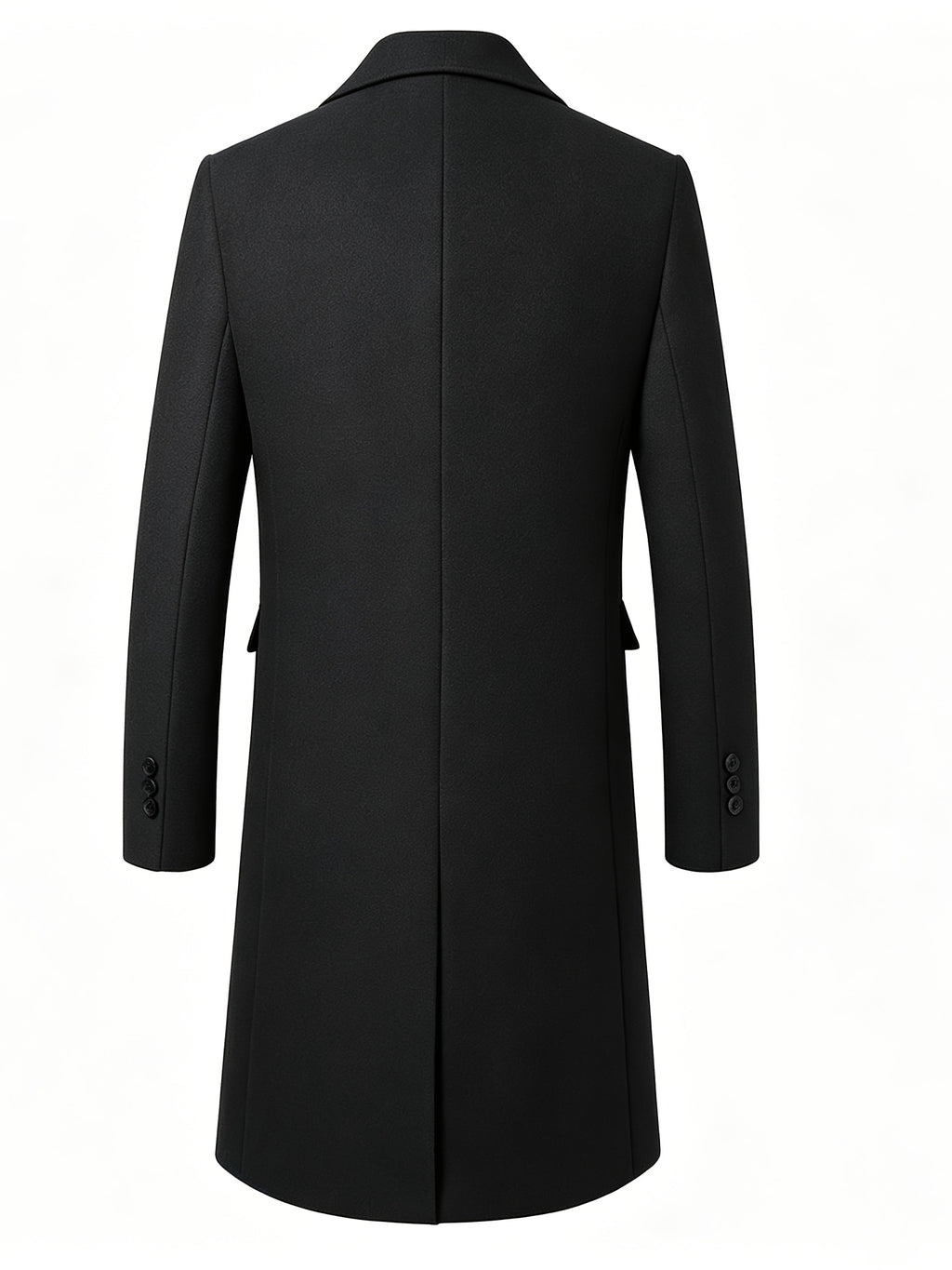 Manteau long pour homme en mélange de laine, col à revers