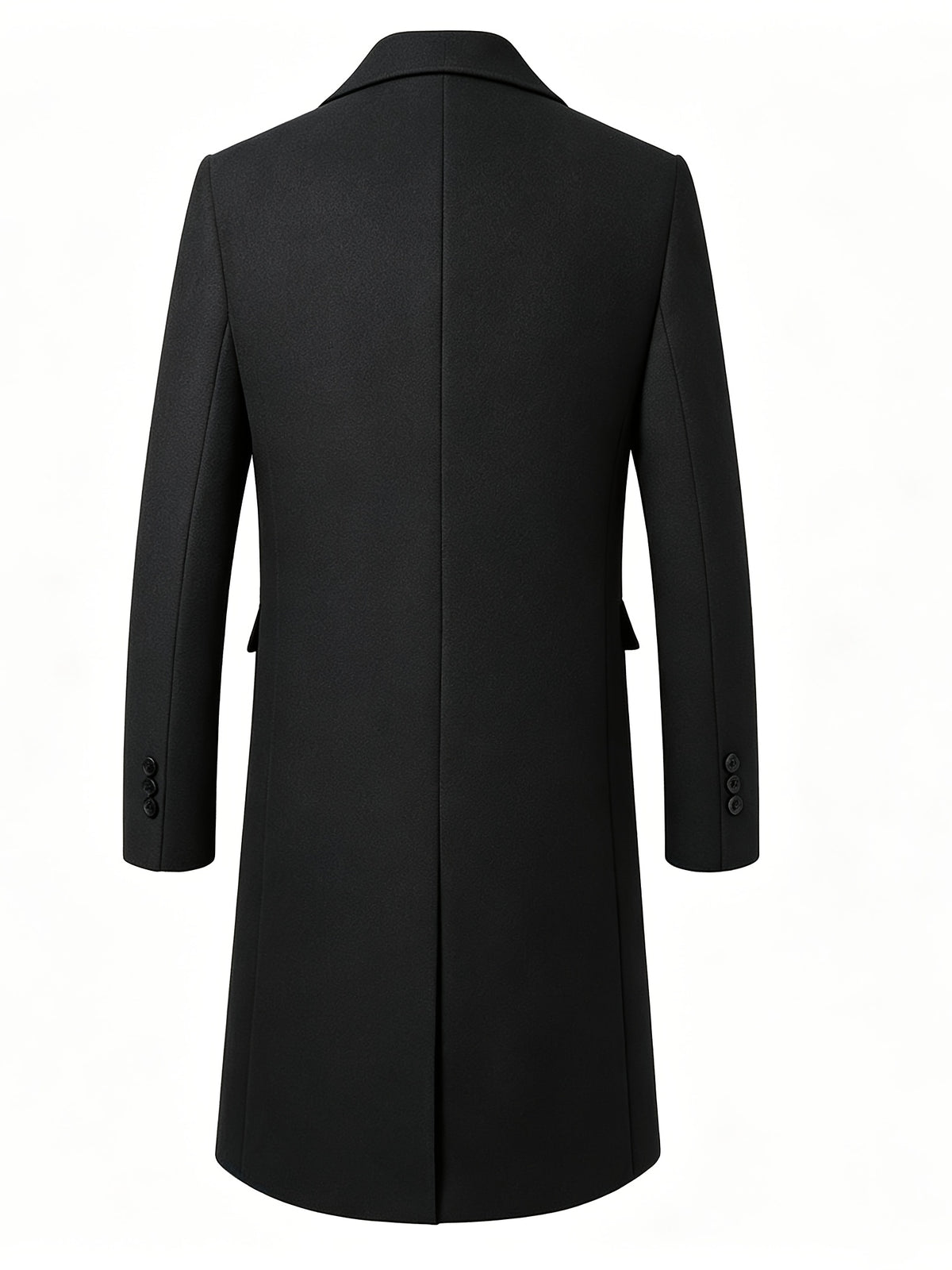 Manteau long pour homme en mélange de laine, col à revers