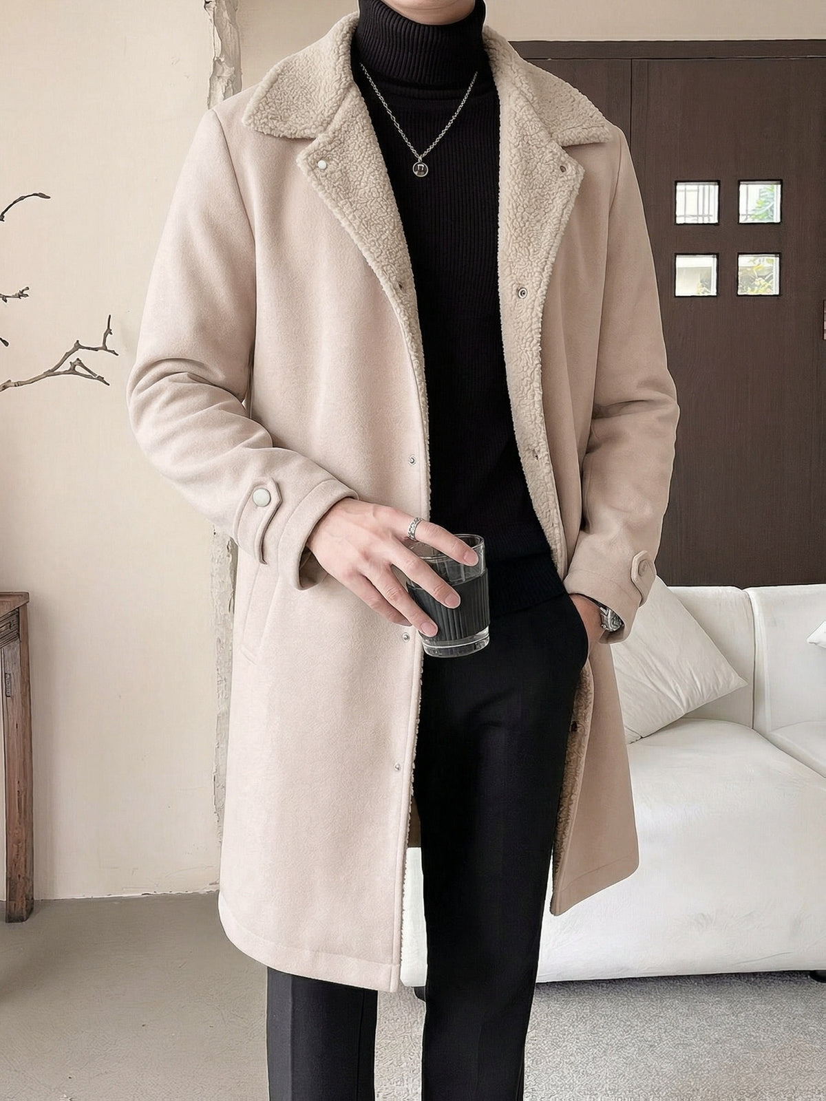 Trench pour homme, à revers, modele 5