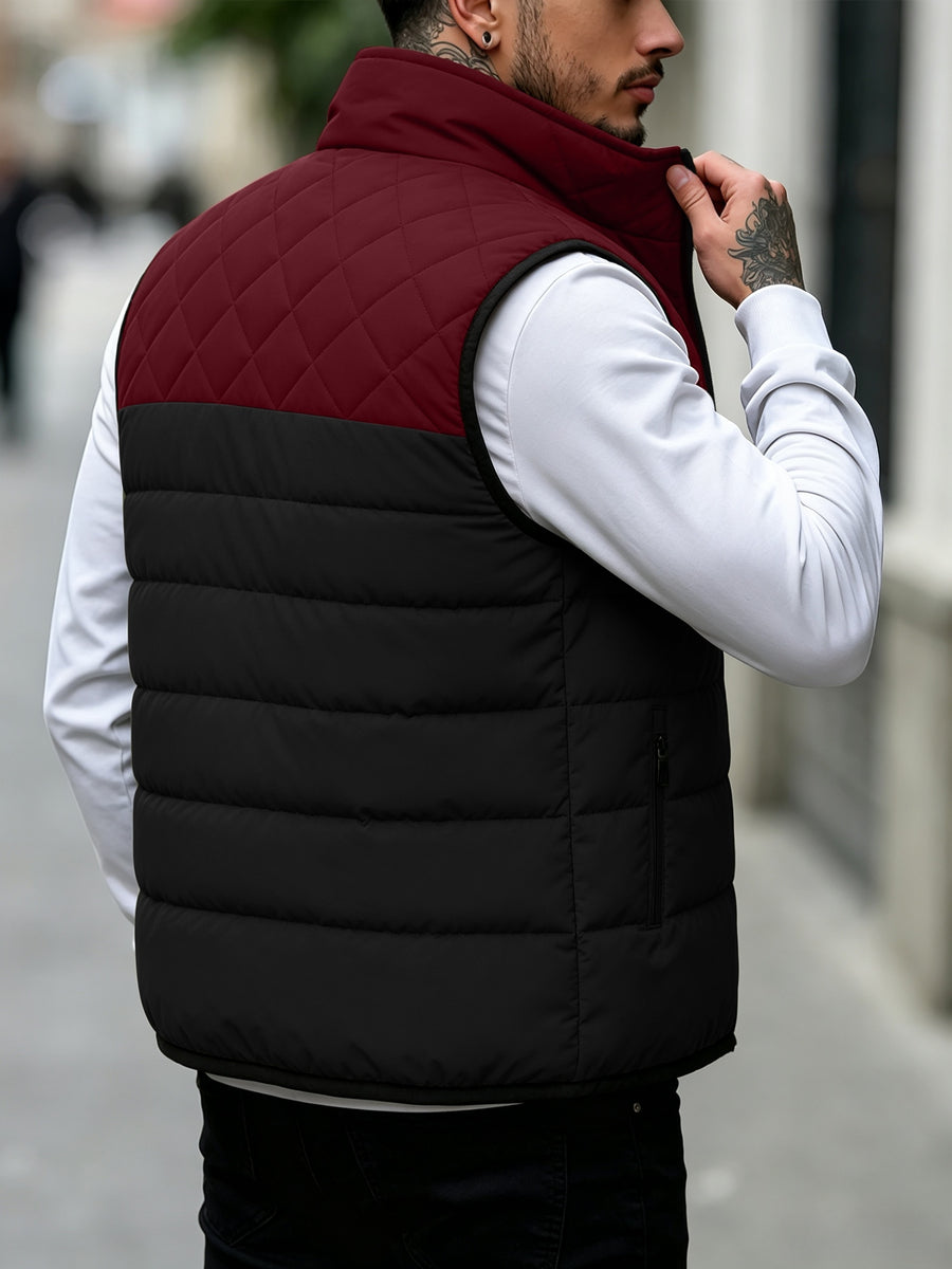 Veste matelassée, coupe-vent, à col montant, col montant, détail du vêtement