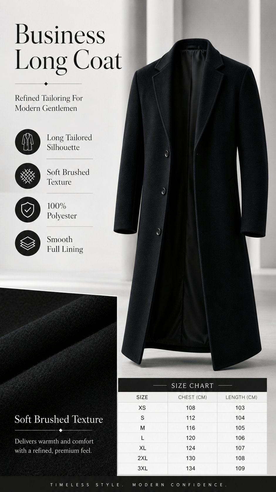 Trench pour homme, à revers, couleur marine