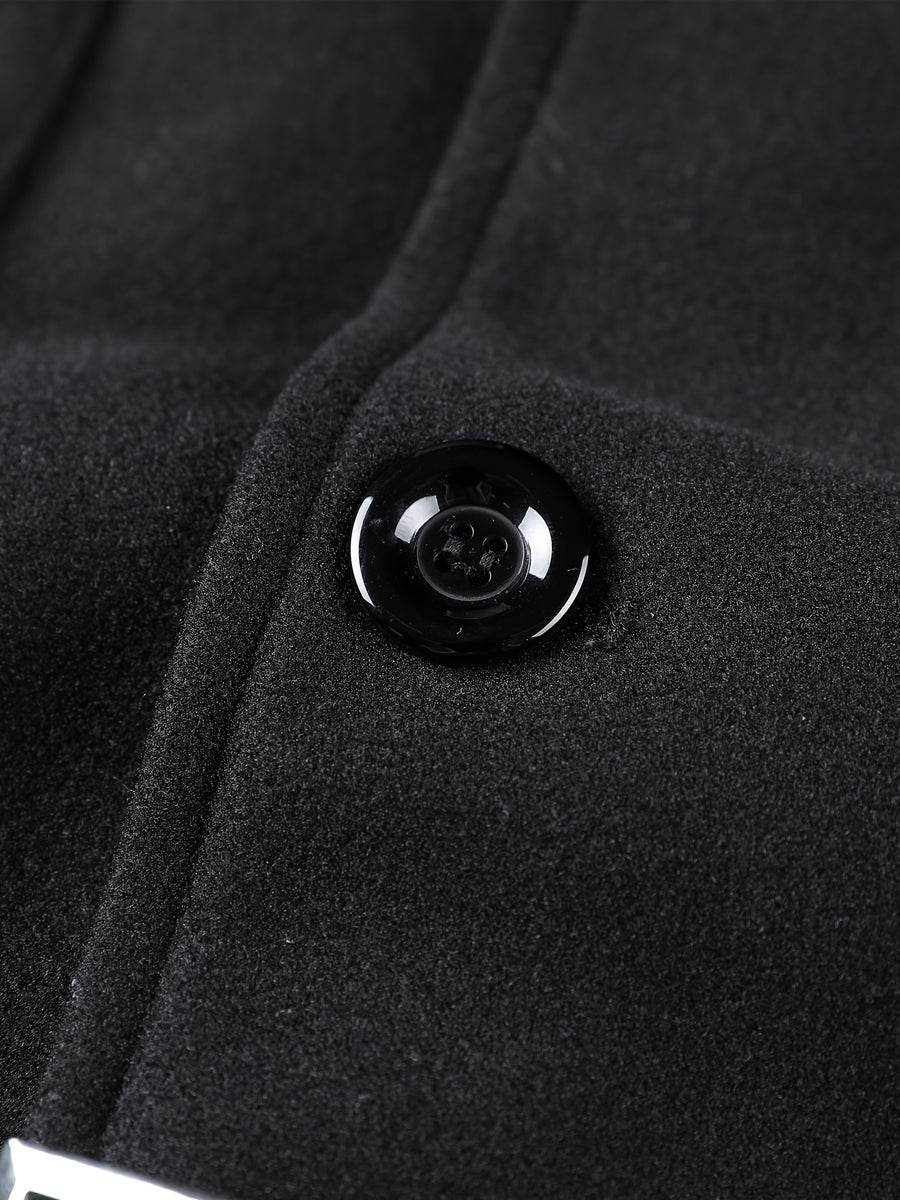 Veste long, à col montant, gris, détail du vêtement