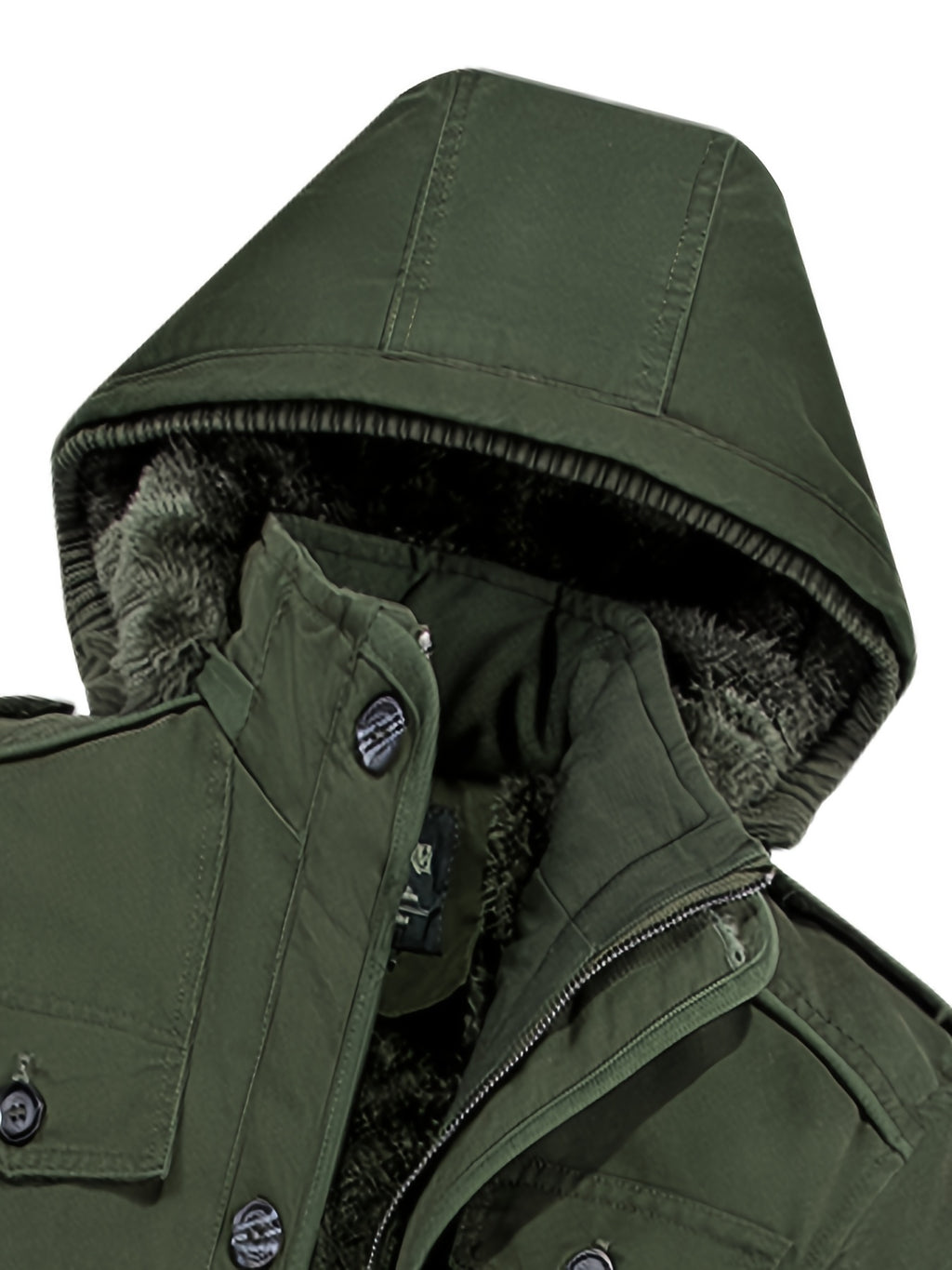 Parka matelassée pour homme, capuche amovible, à col montant