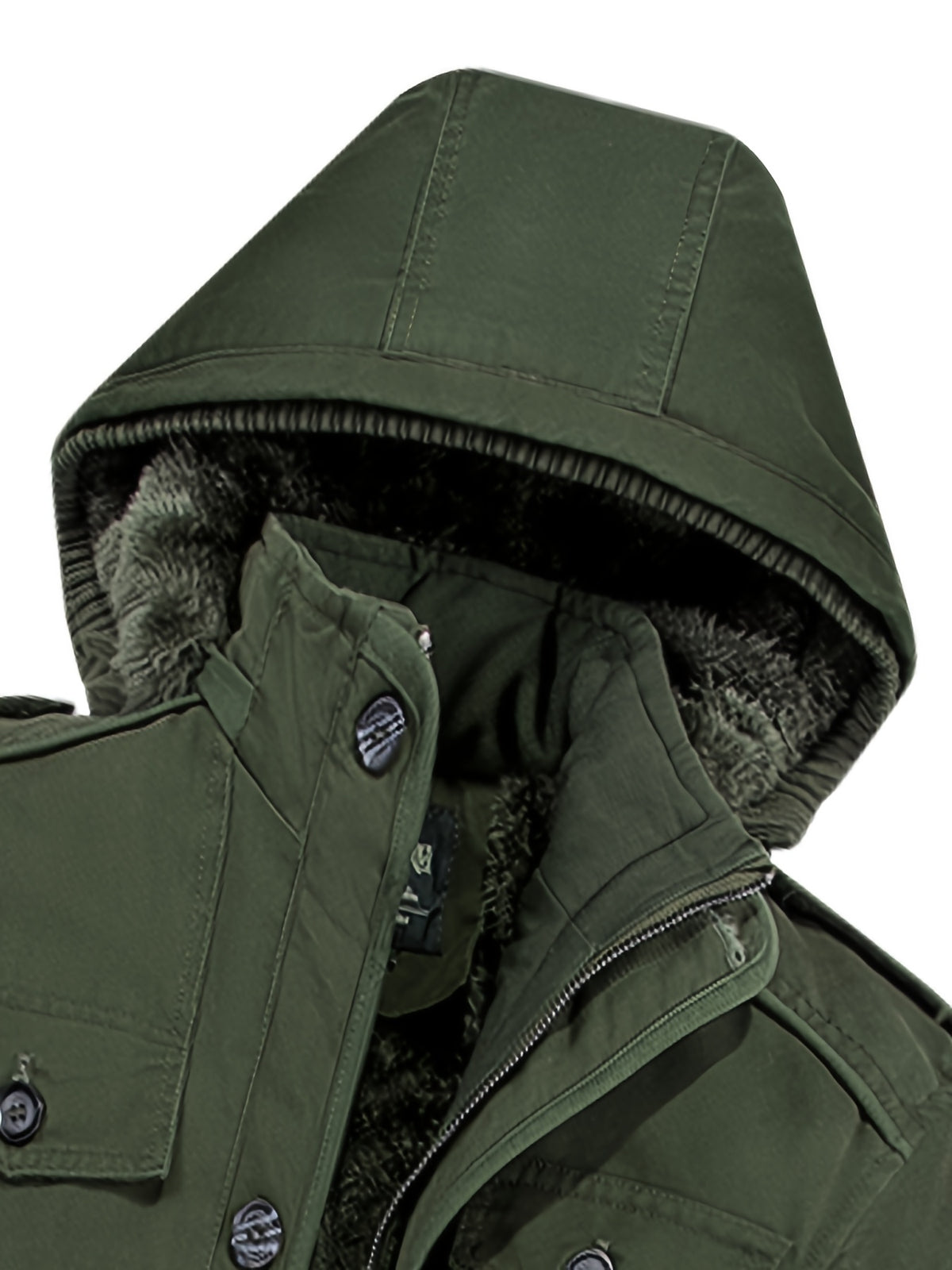 Parka matelassée pour homme, capuche amovible, à col montant