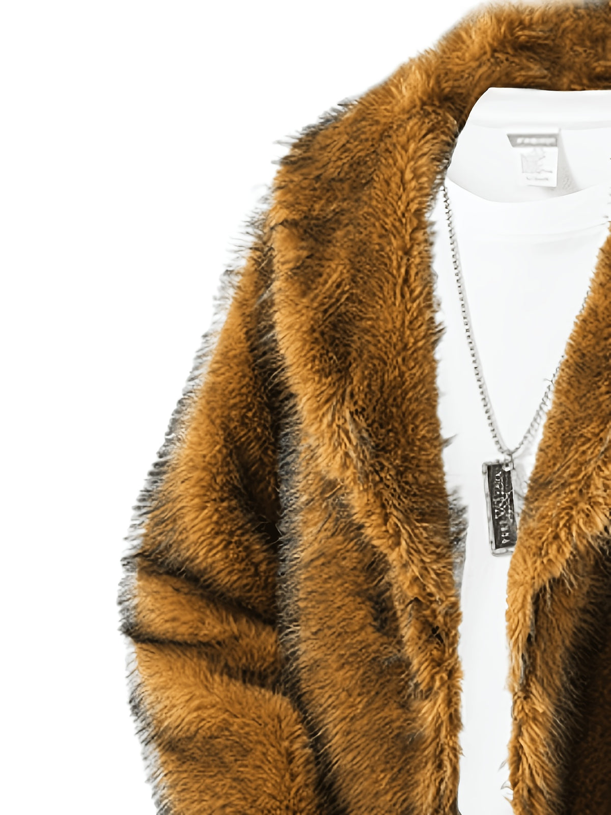 Manteau pour homme, à revers, brun