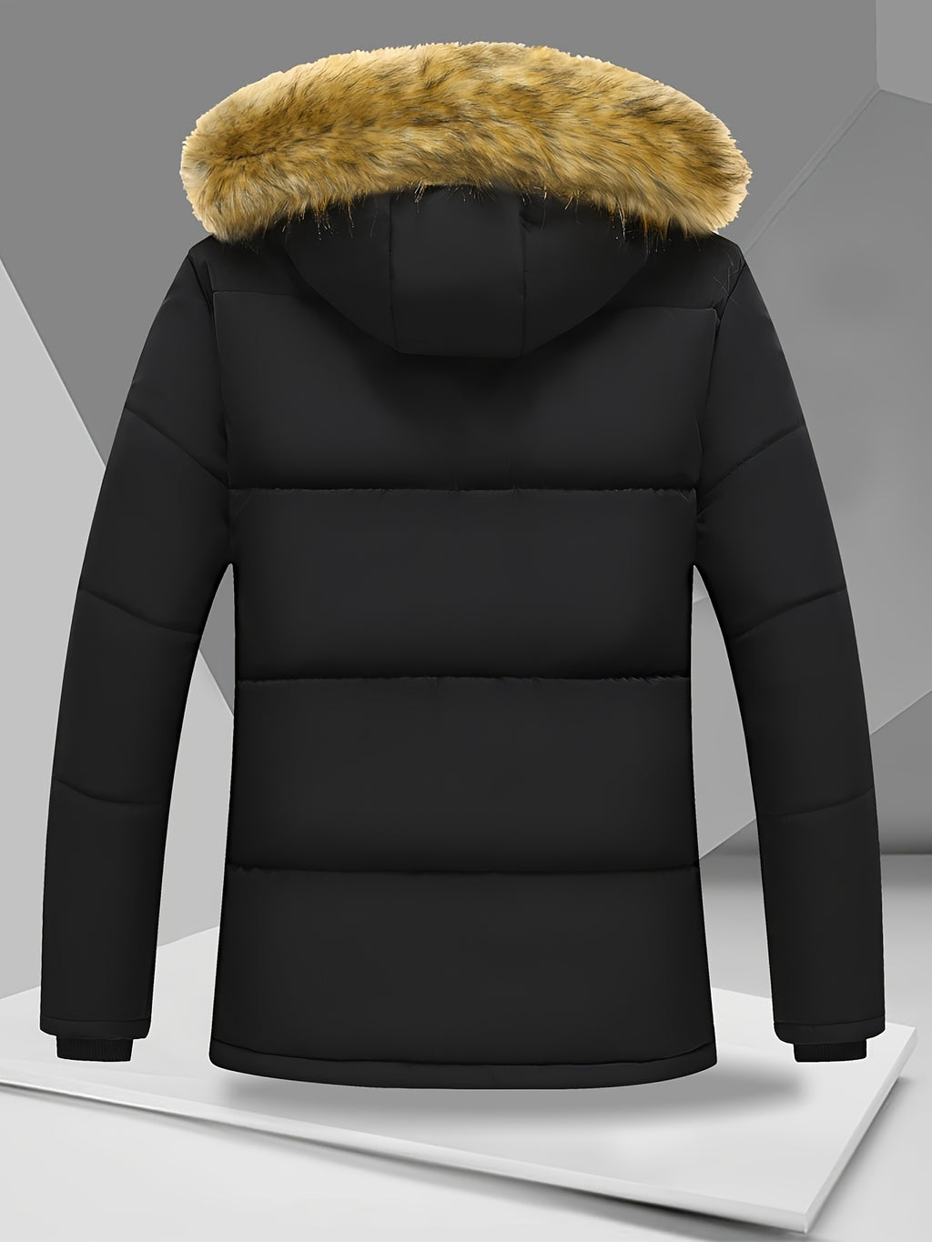 Manteau pour homme, coupe-vent, à capuche, noir foncé