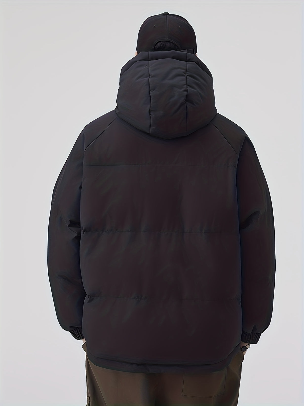 Manteau matelassé pour homme, patchwork, à capuche