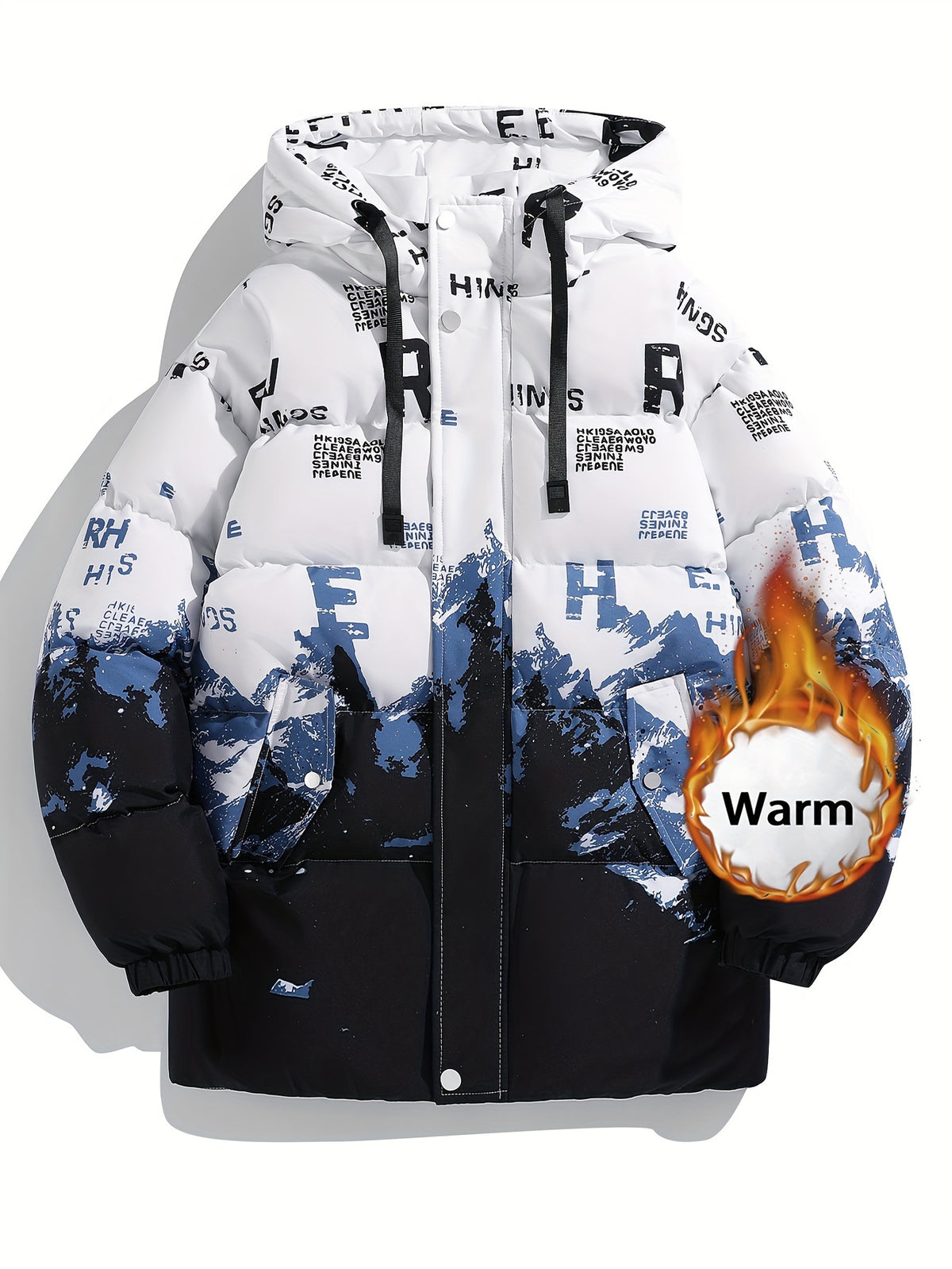 Veste pour homme, à capuche, blanc et gris