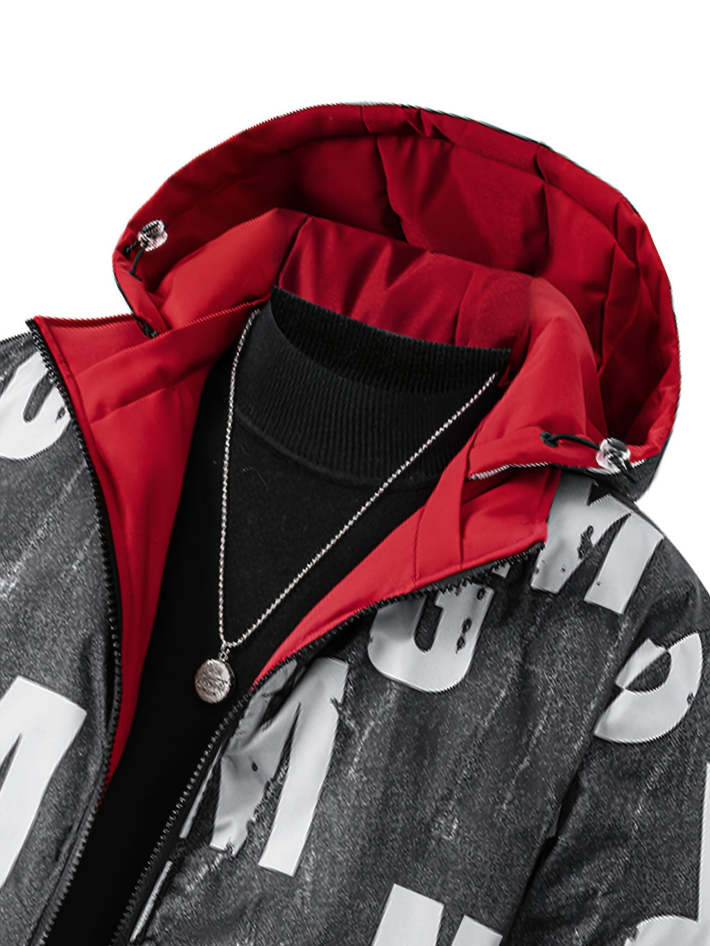 Manteau matelassé pour homme, réversible, à capuche