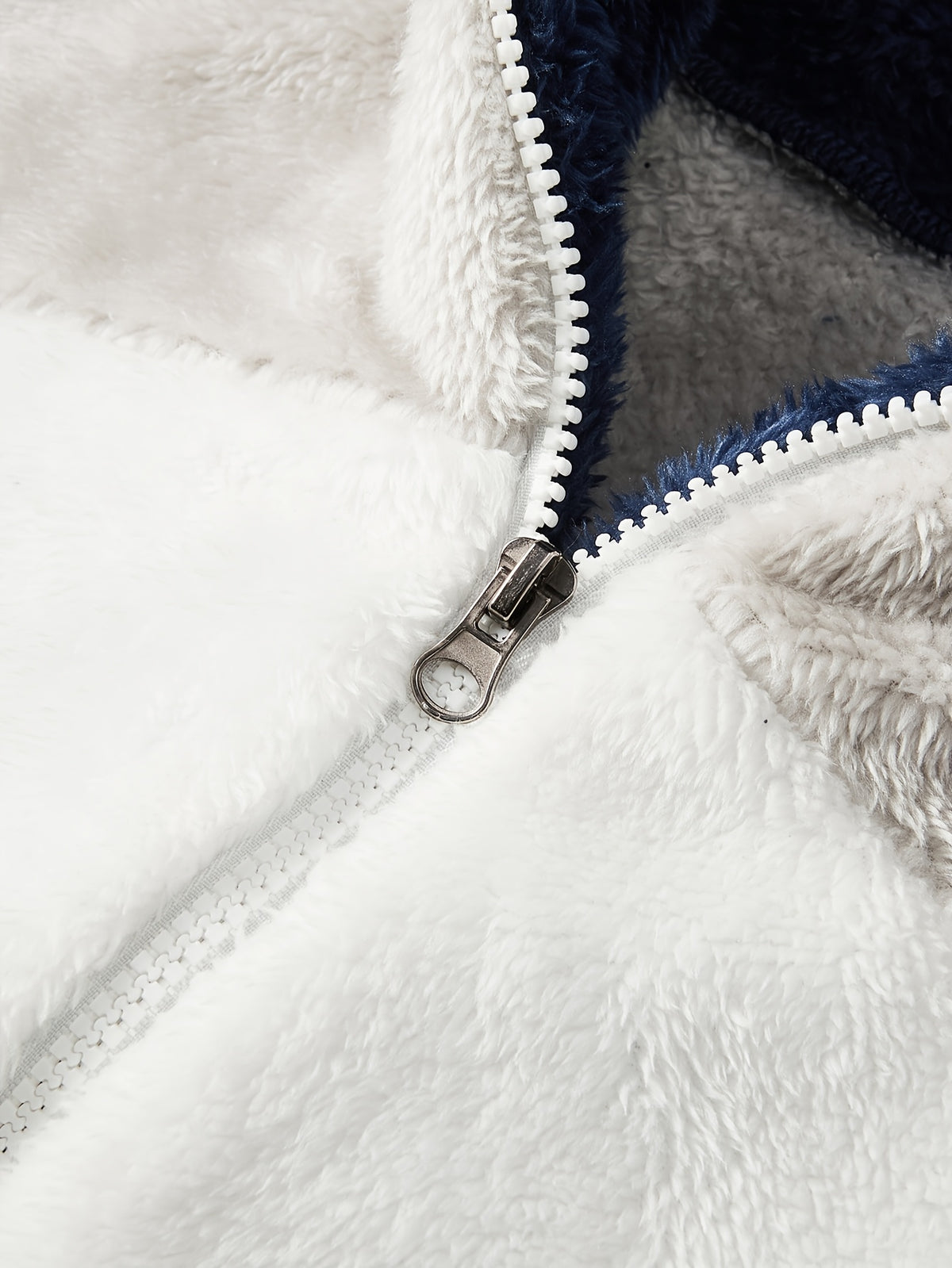 Veste en fausse fourrure pour homme, polaire, à capuche, col montant
