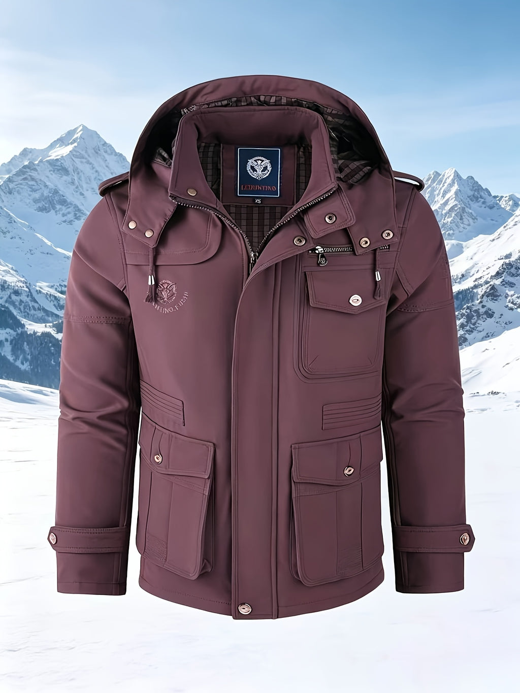 Veste pour homme, coupe-vent, à capuche, fuchsia