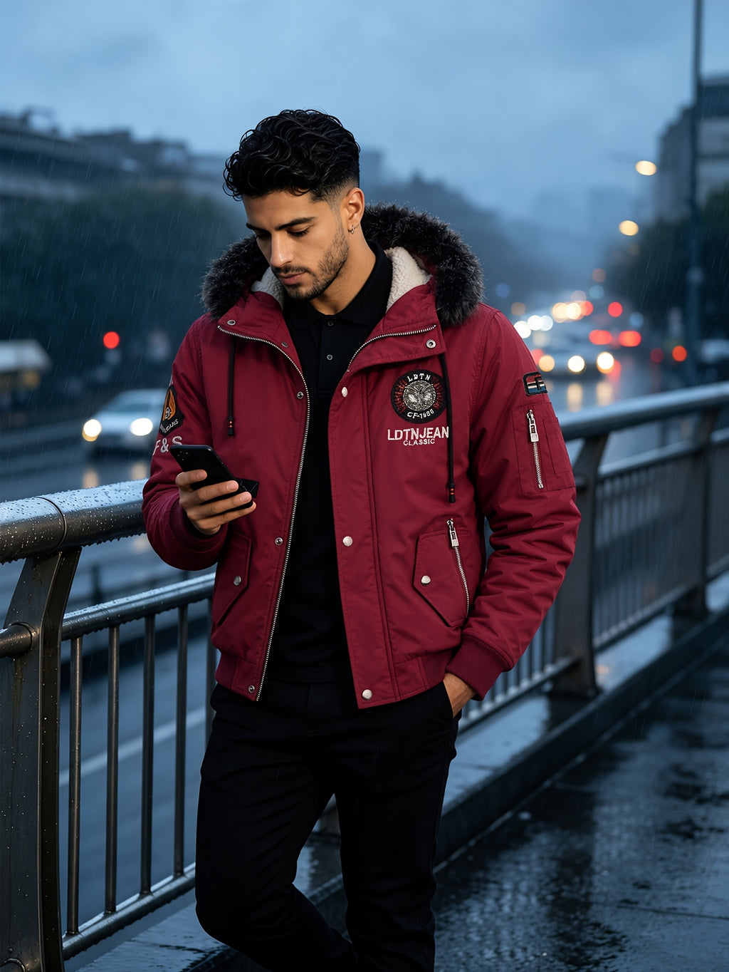Veste pour homme, à capuche, bleu royal