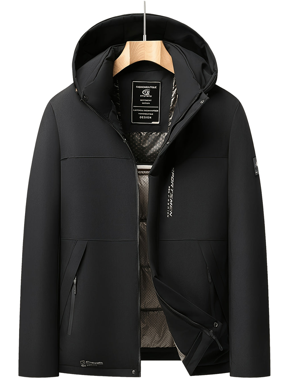 Veste pour homme, polaire, à capuche, beige