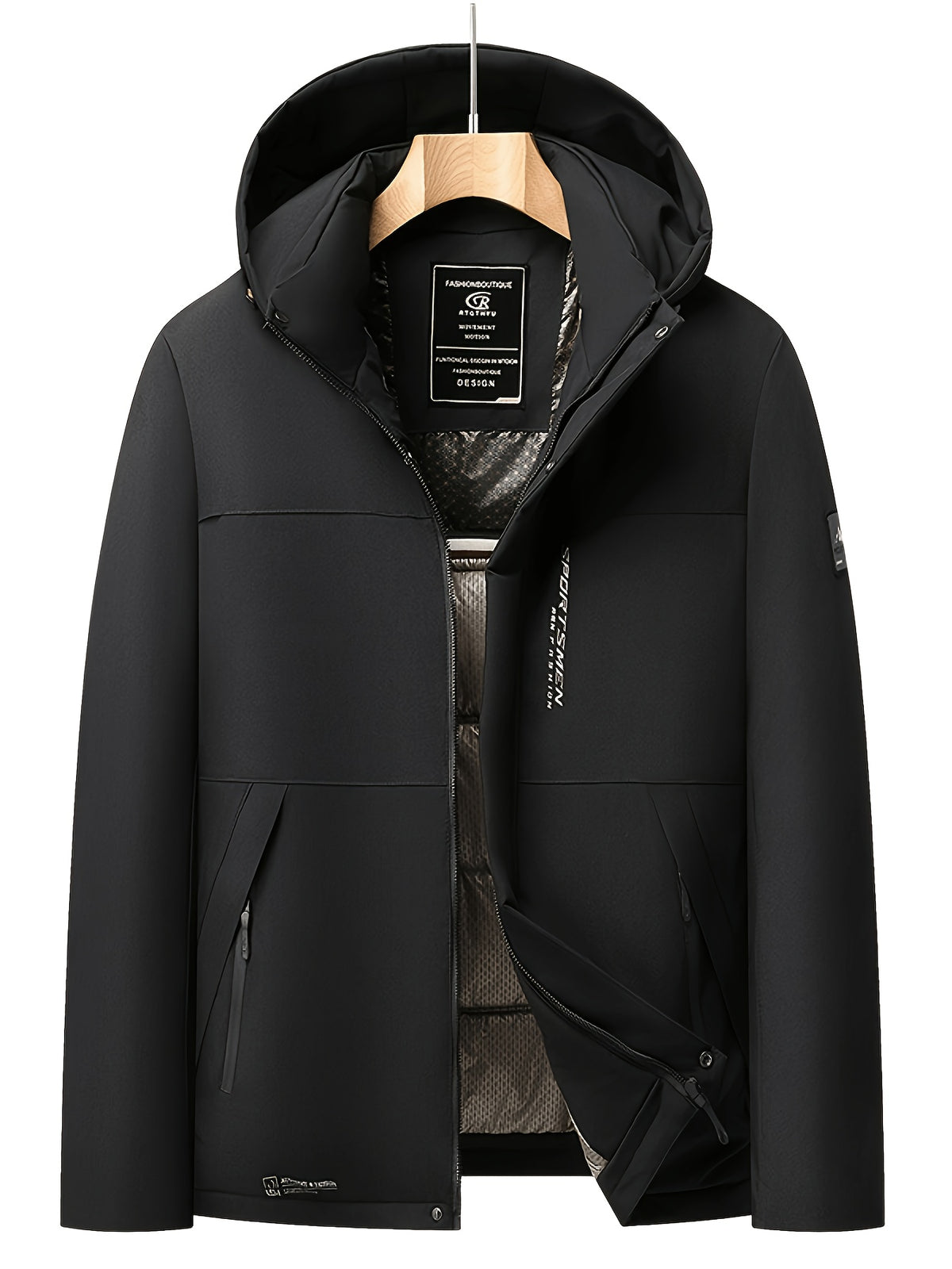 Veste pour homme, polaire, à capuche, beige