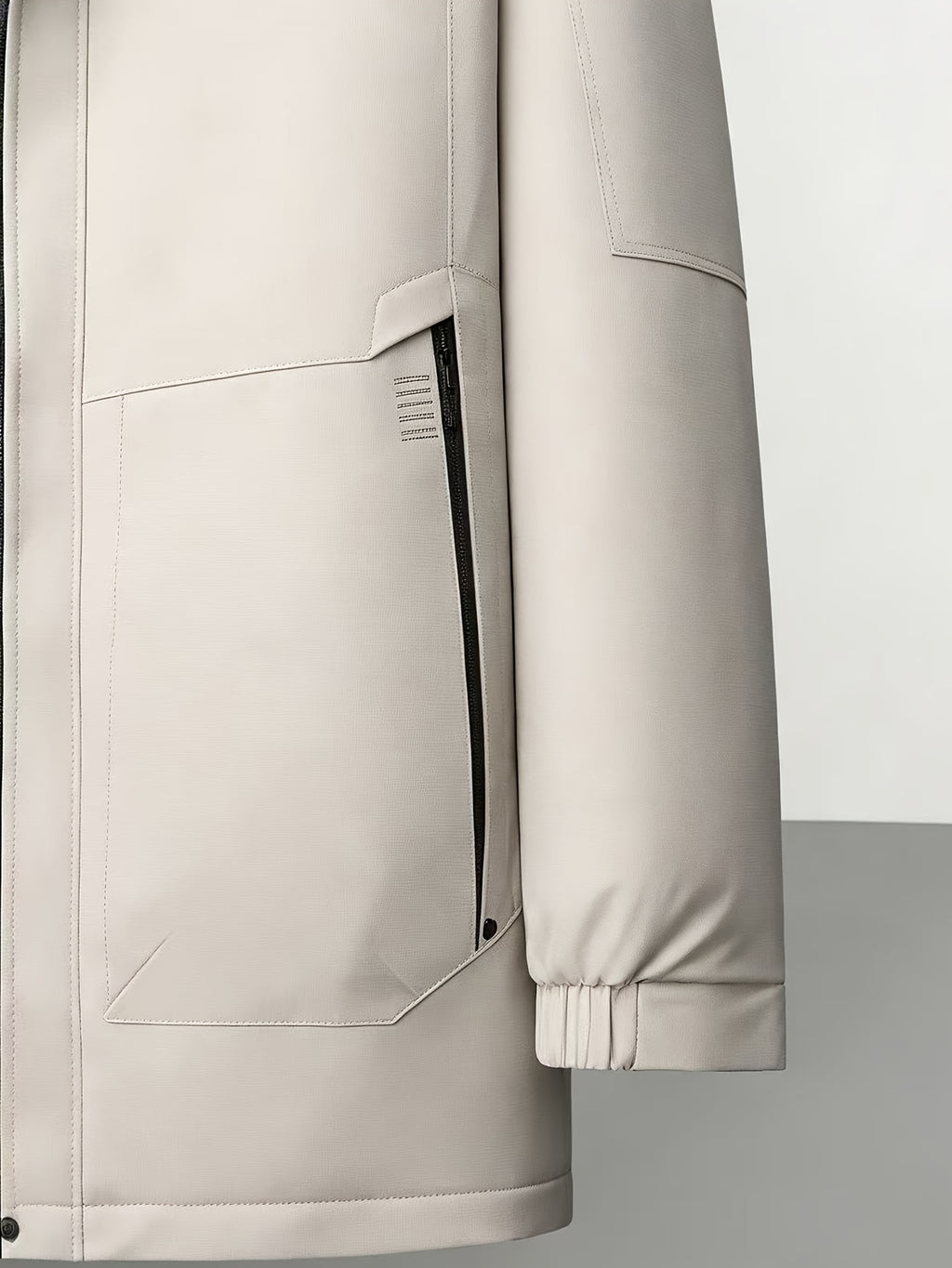 Manteau long pour homme, à capuche, café