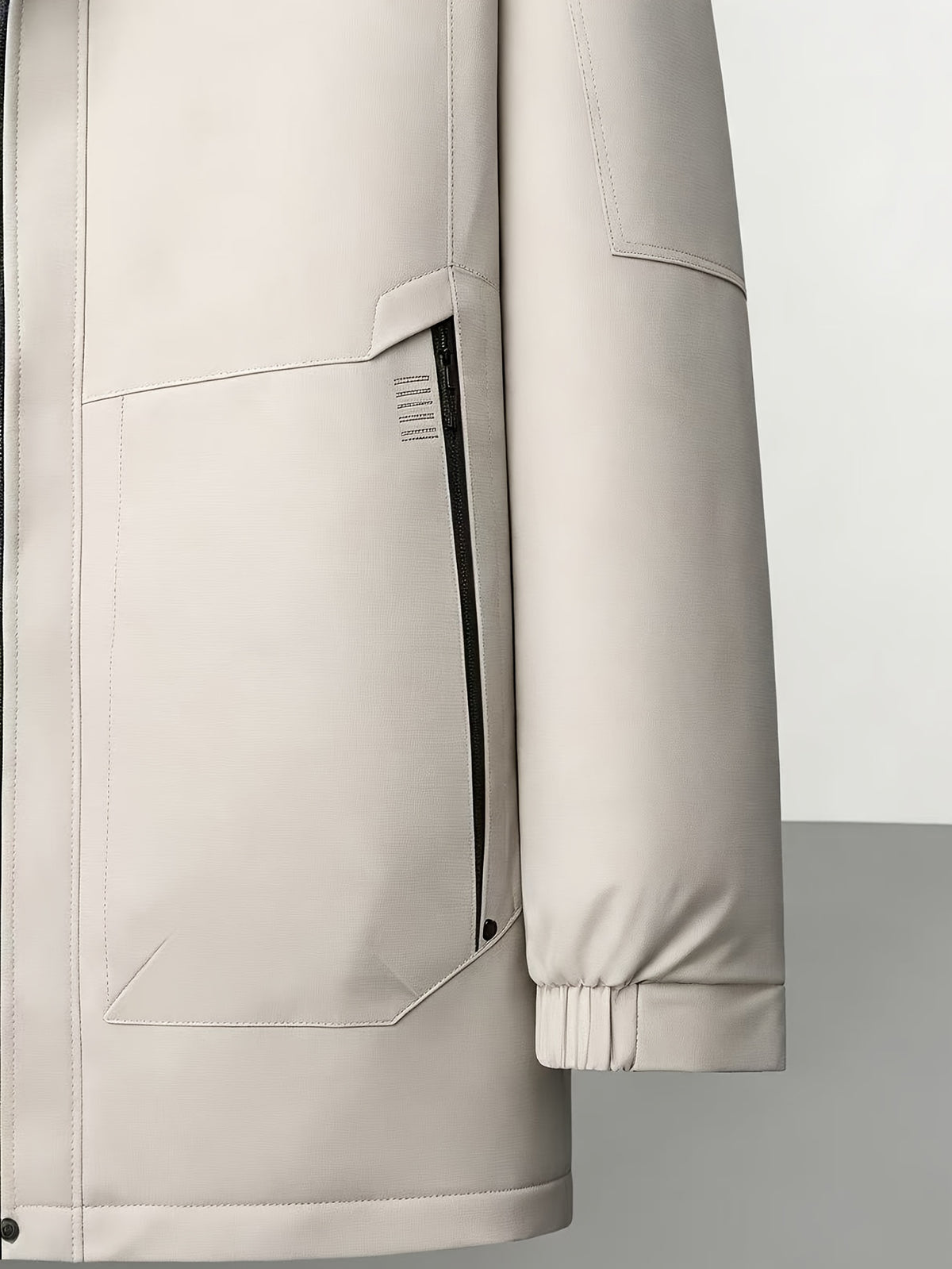 Manteau long pour homme, à capuche, café