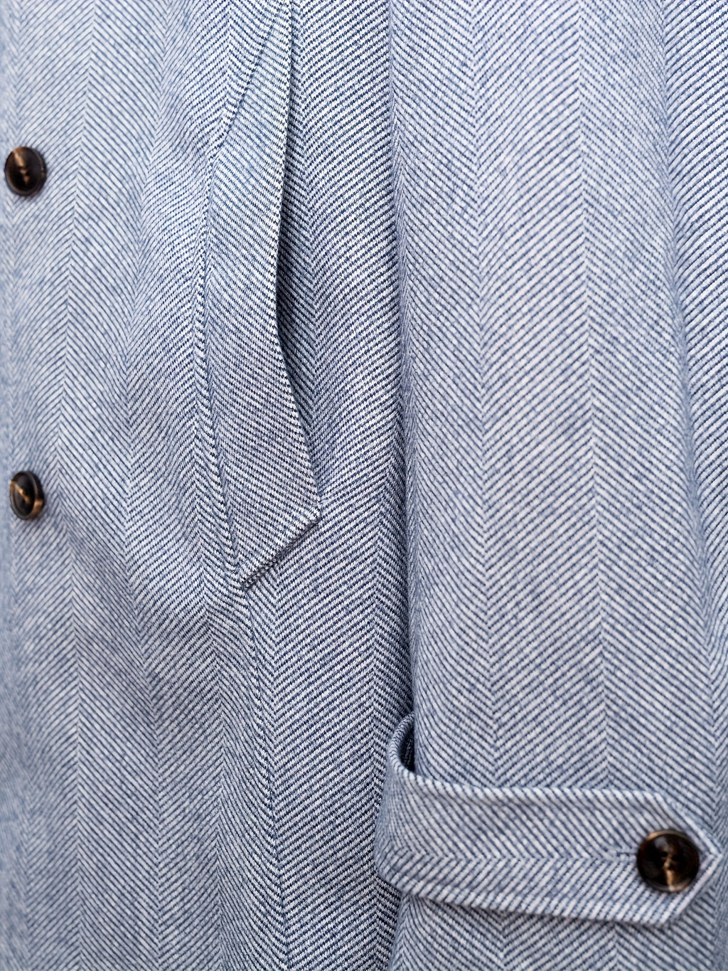 Manteau long pour homme, à revers, bleu