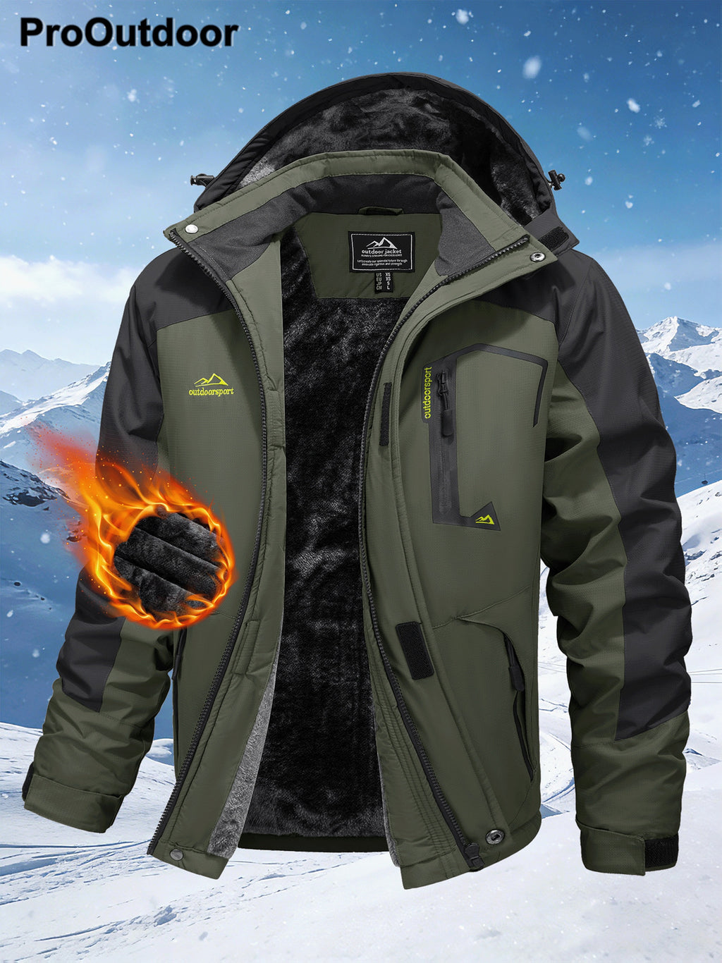 Veste long pour homme, à capuche, blanc