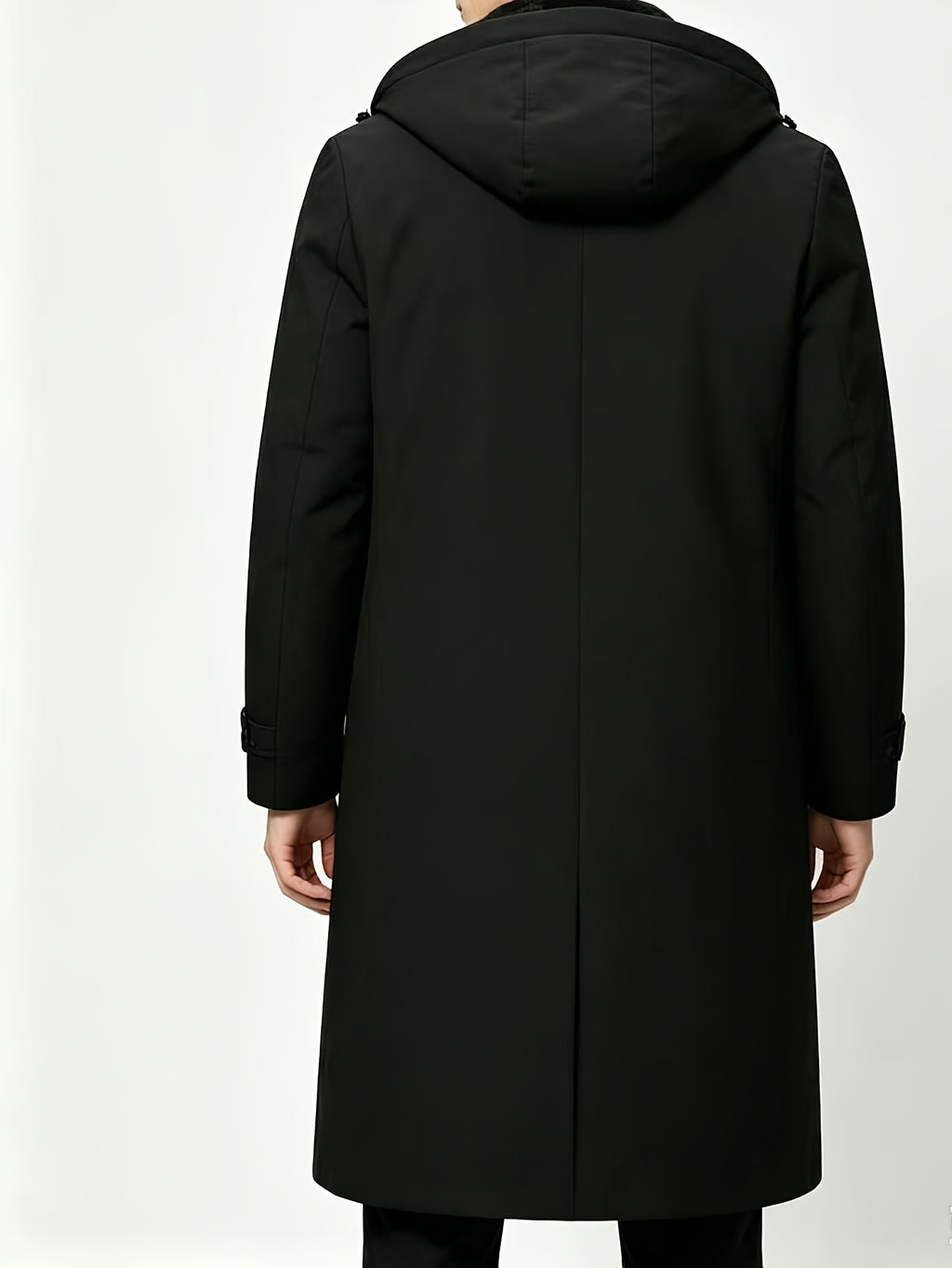 Manteau long pour homme, à capuche, gris clair