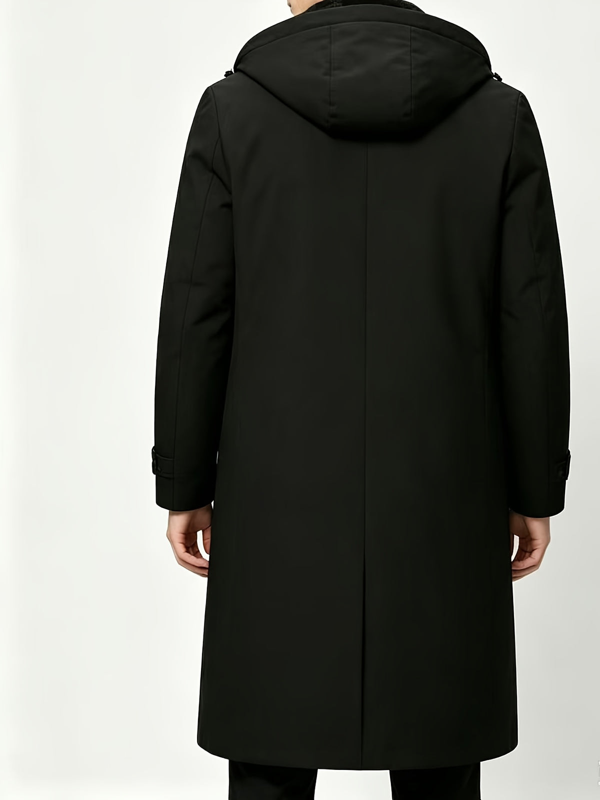 Manteau long pour homme, à capuche, gris clair