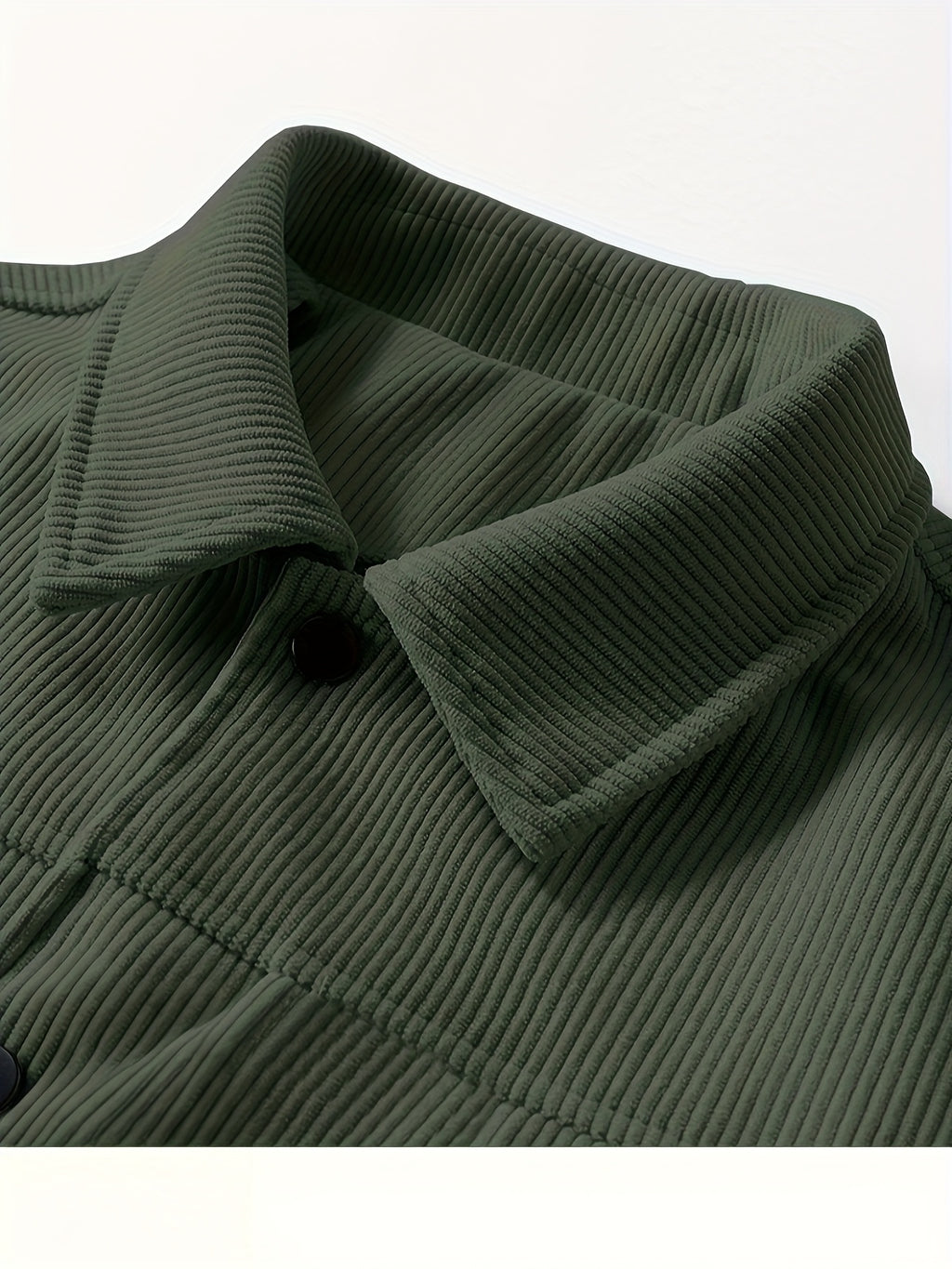 Veste, velours côtelé, à revers, noir, photo 10