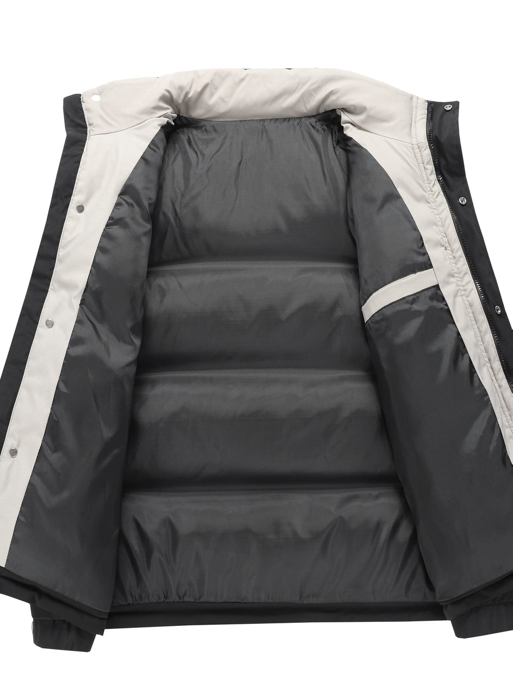 Manteau matelassé pour homme, coupe-vent, à col montant, noir
