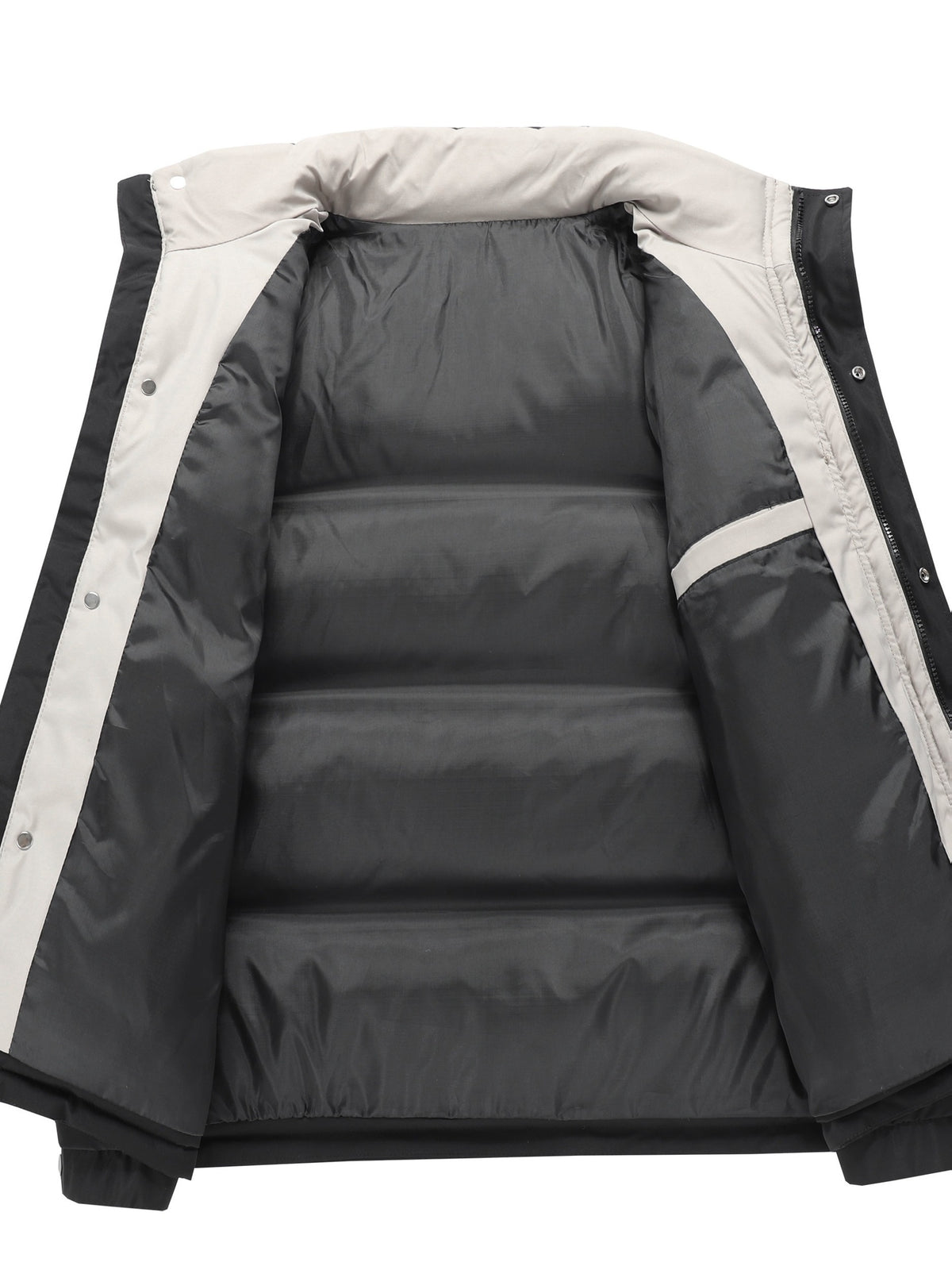 Manteau matelassé pour homme, coupe-vent, à col montant, noir