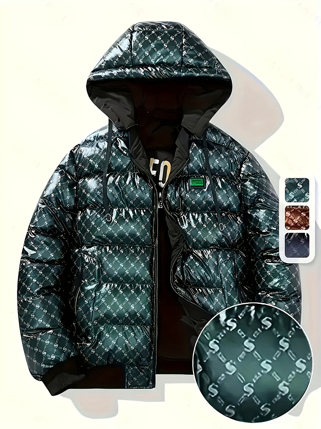 Veste pour homme, coupe-vent, à capuche, vert