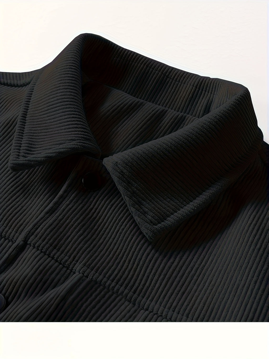 Veste, velours côtelé, à revers, noir, photo 5
