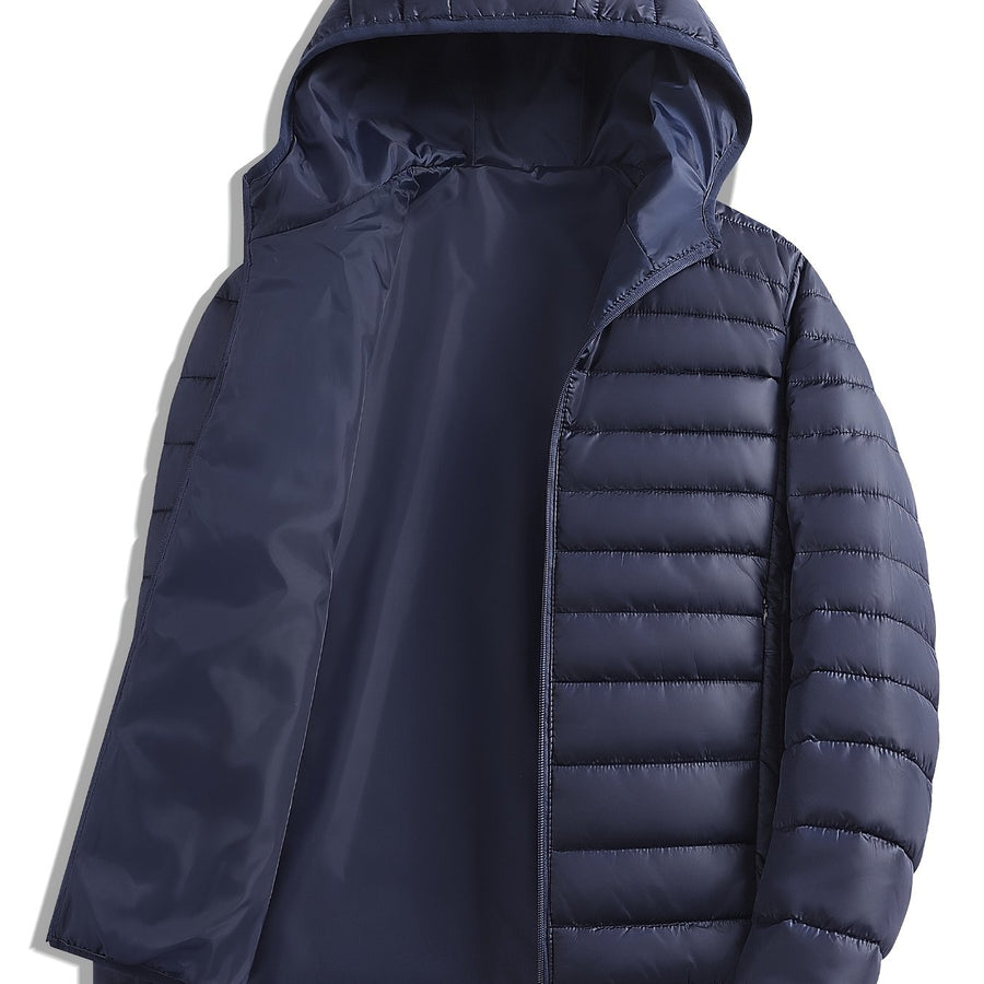 Manteau matelassé, à capuche, bleu violet, coloris bleu violet
