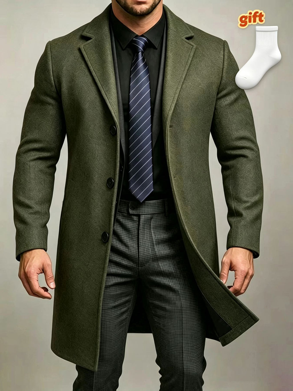 Trench, à revers, vert olive, détail du vêtement