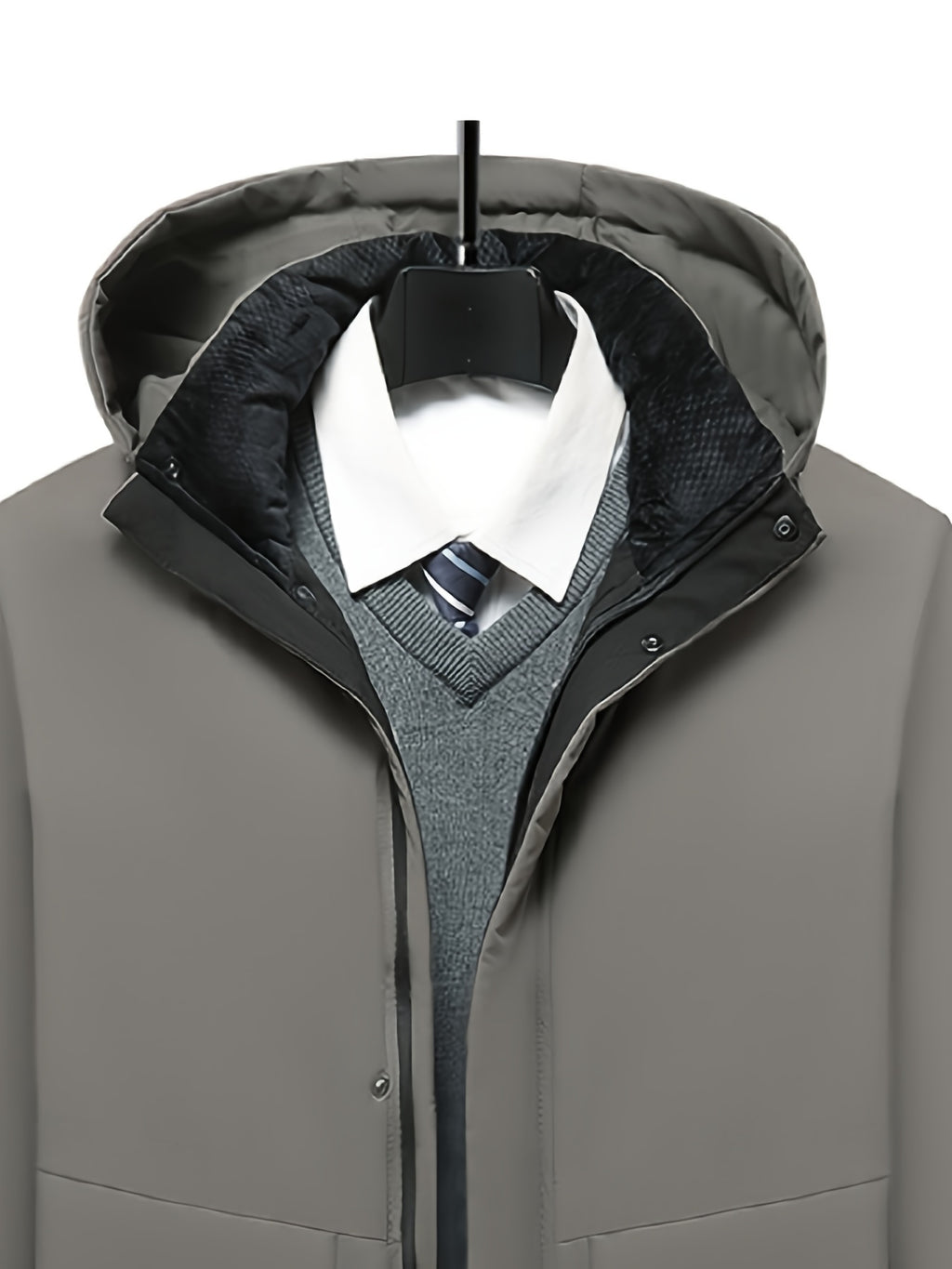 Manteau pour homme, à capuche, rouge