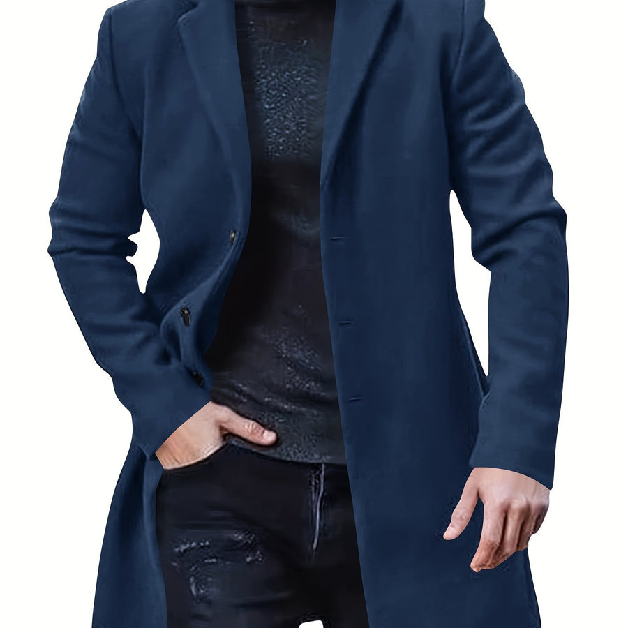 Trench mi-long, à revers, brun jaunâtre, coloris couleur marine