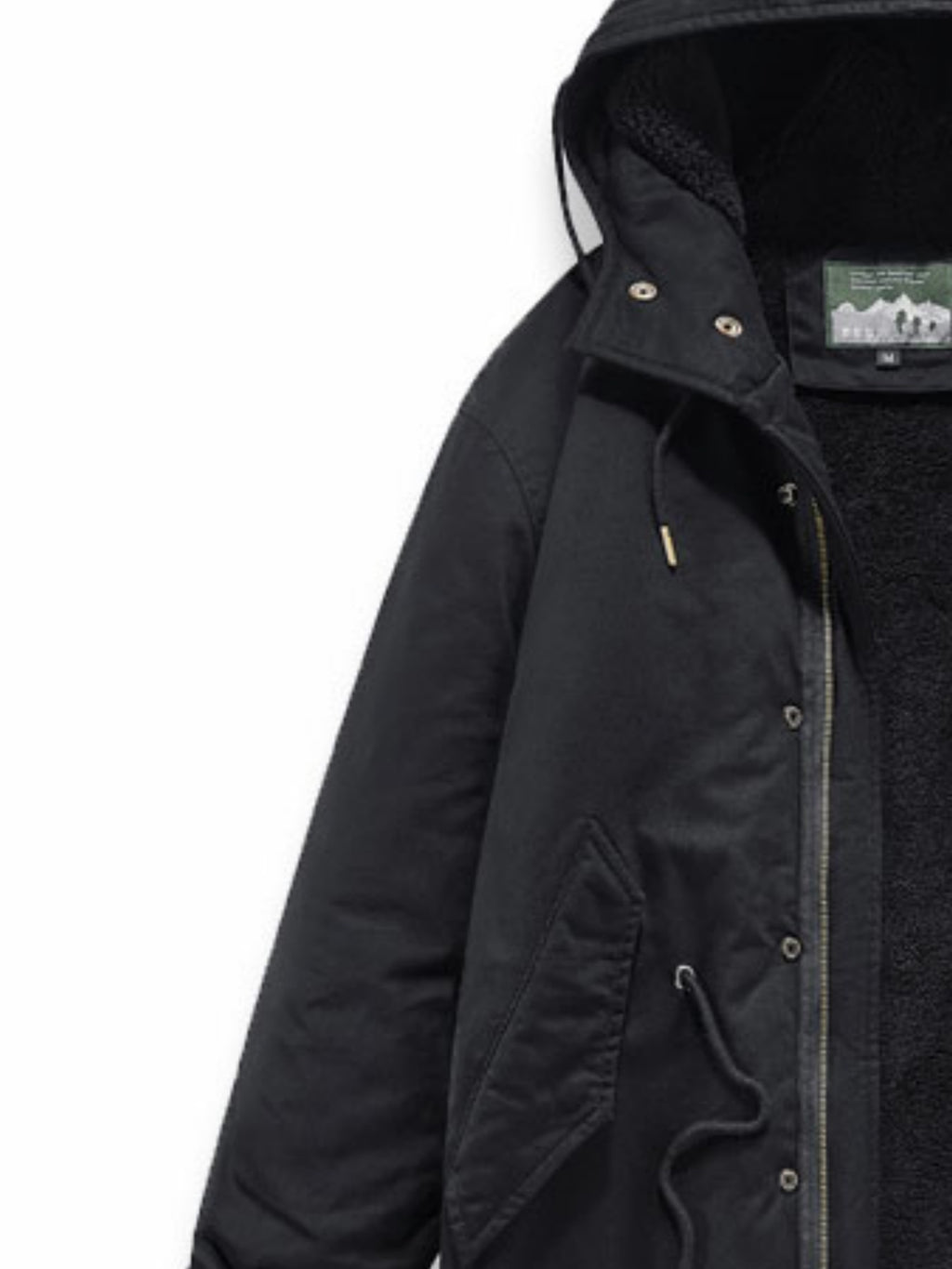 Manteau pour homme, polaire, à capuche, kaki