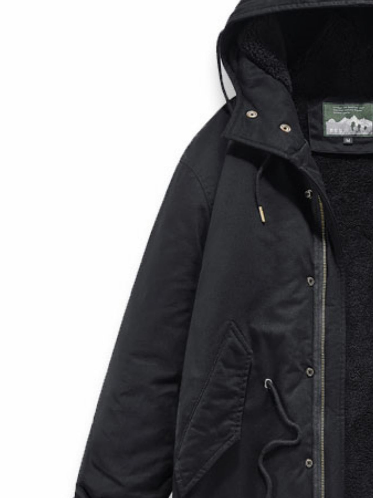 Manteau pour homme, polaire, à capuche, kaki