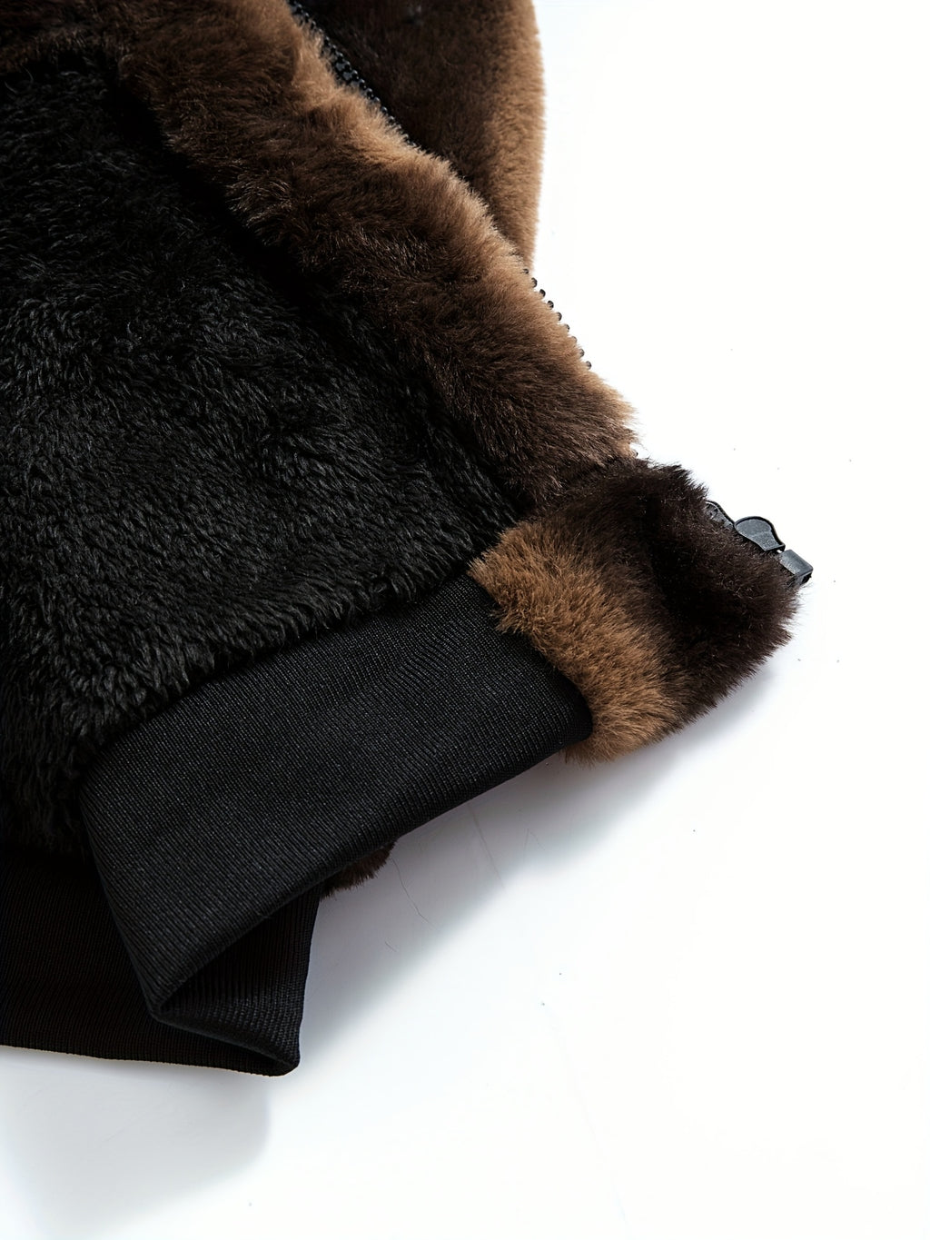 Veste en fausse fourrure pour homme, à capuche