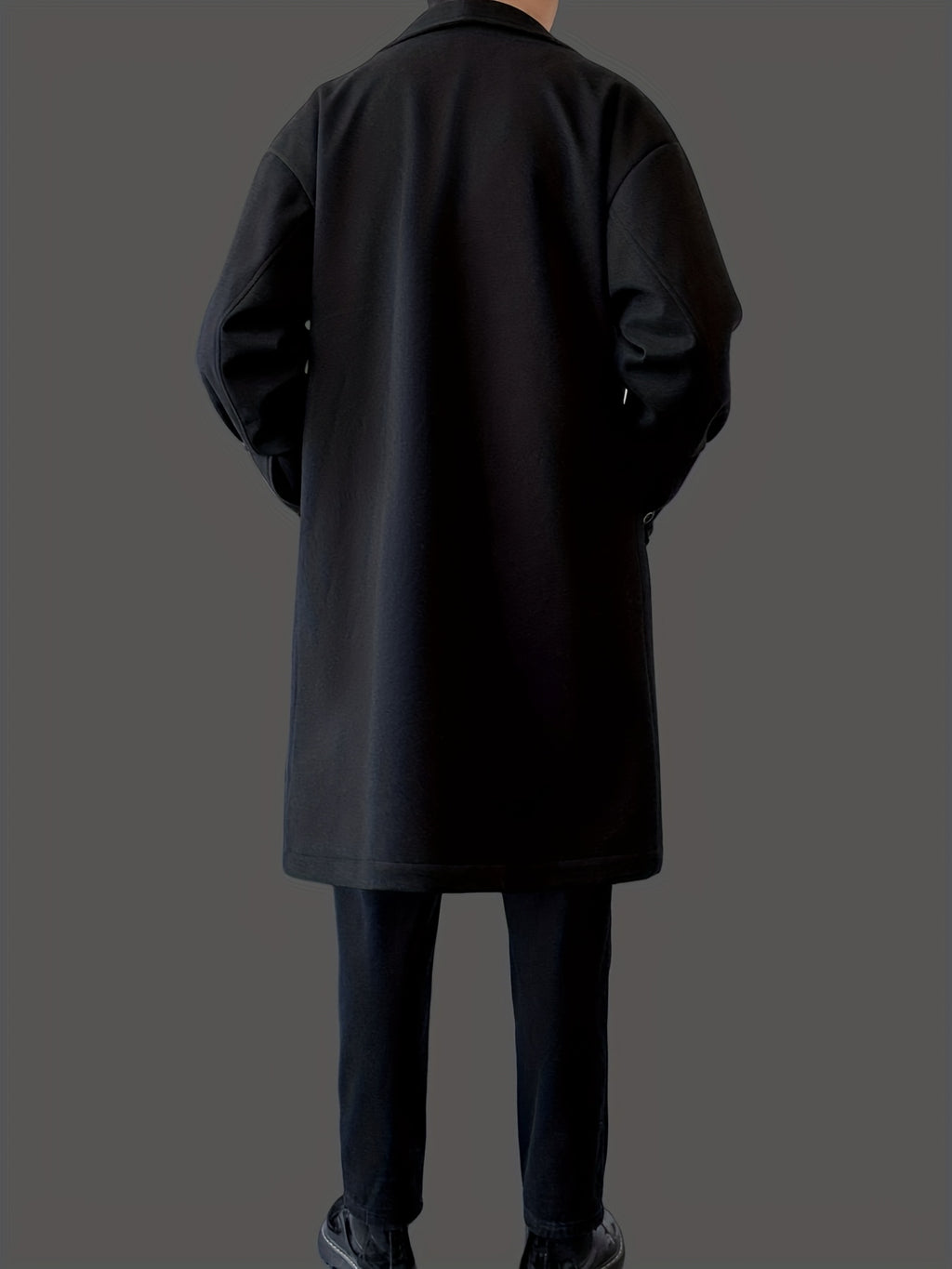 Manteau long pour homme, à revers, abricot