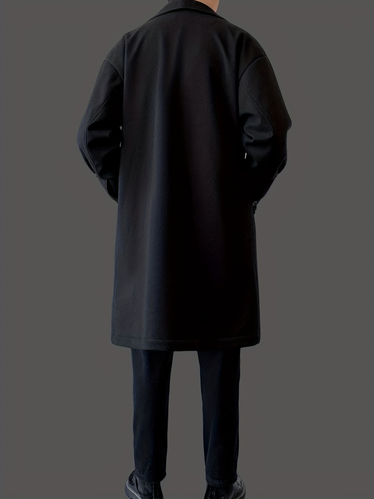 Manteau long pour homme, à revers, abricot