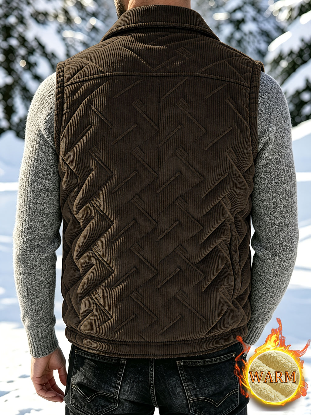 Manteau, velours côtelé, à revers, détail du vêtement