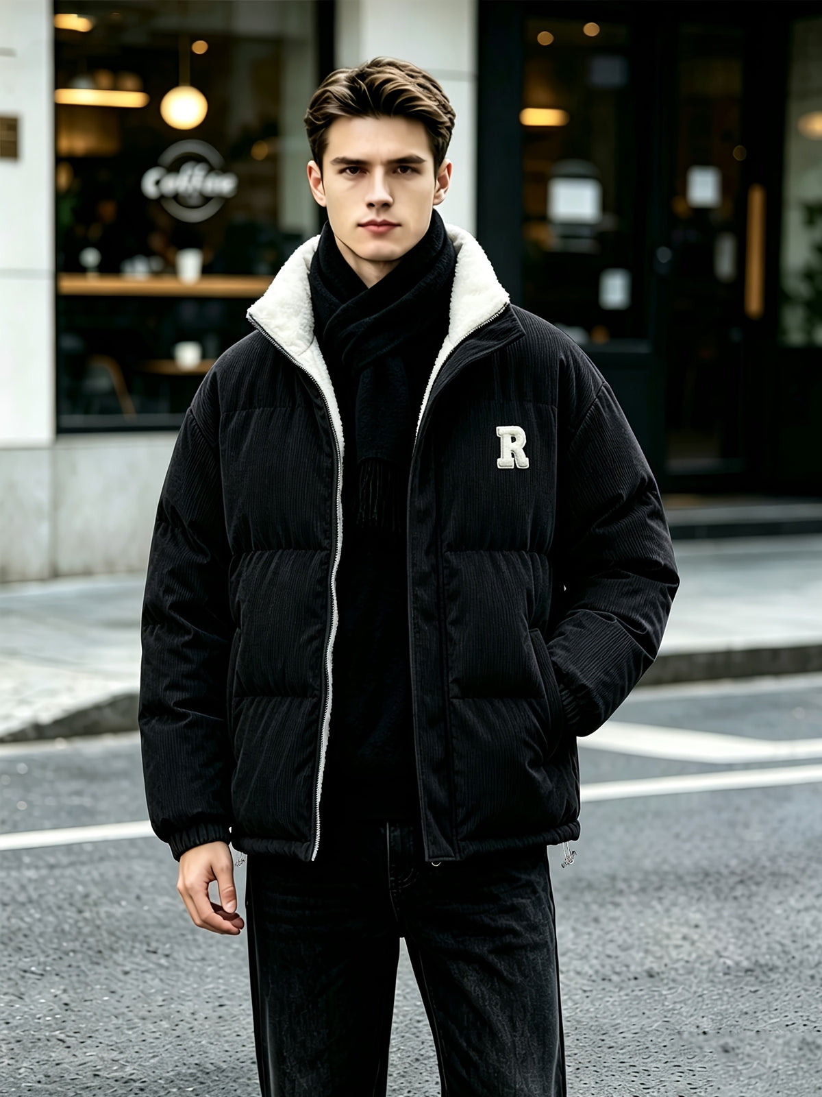 Manteau pour homme, coupe-vent, à col montant