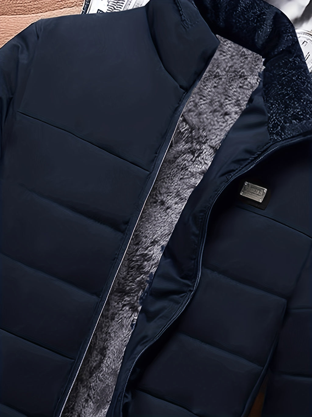 Veste matelassée pour homme, à col montant, noir