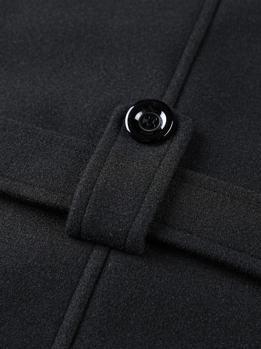 Veste long, à col montant, gris, détail du vêtement