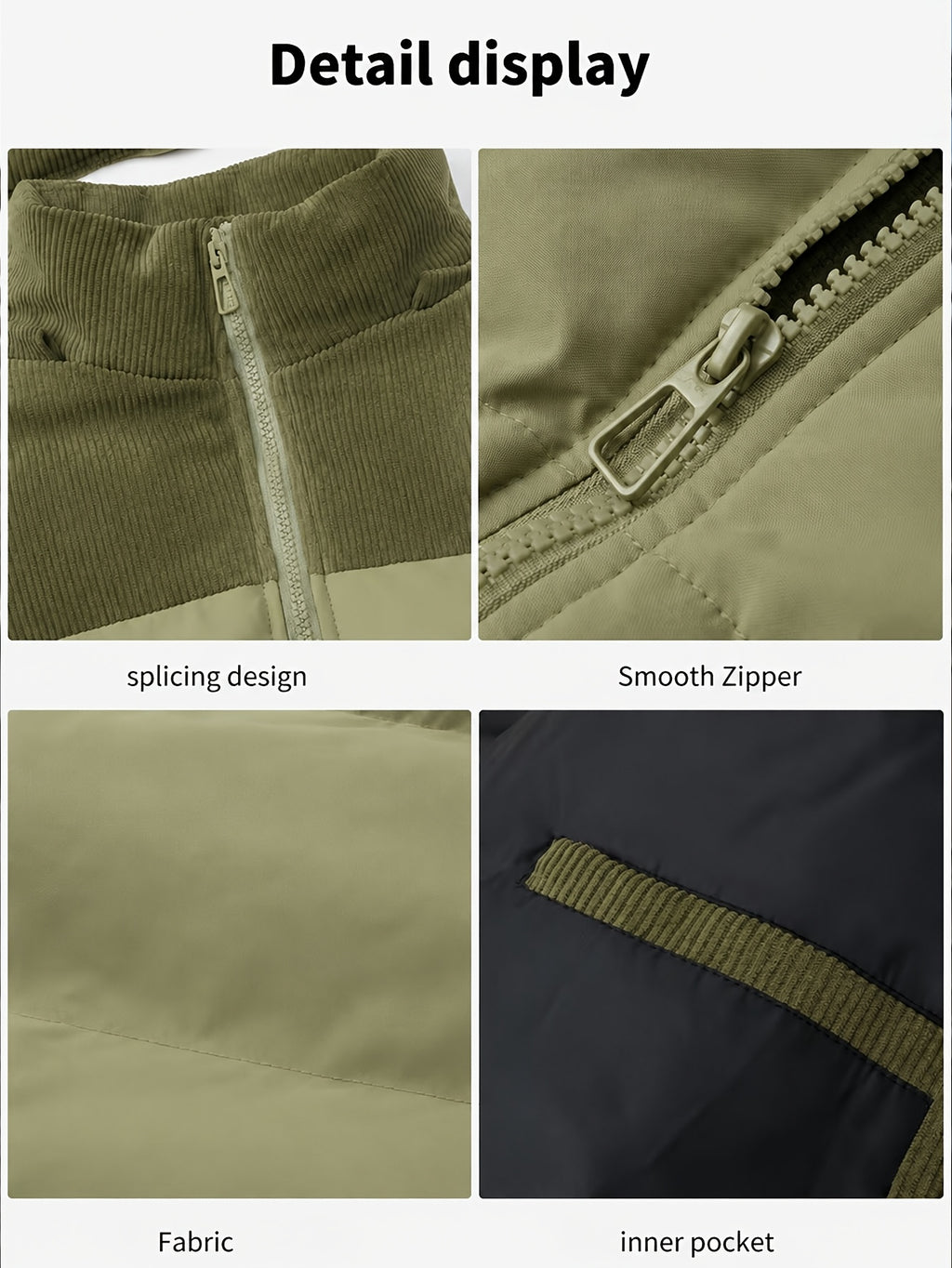 Veste pour homme, coupe-vent, à capuche, kaki