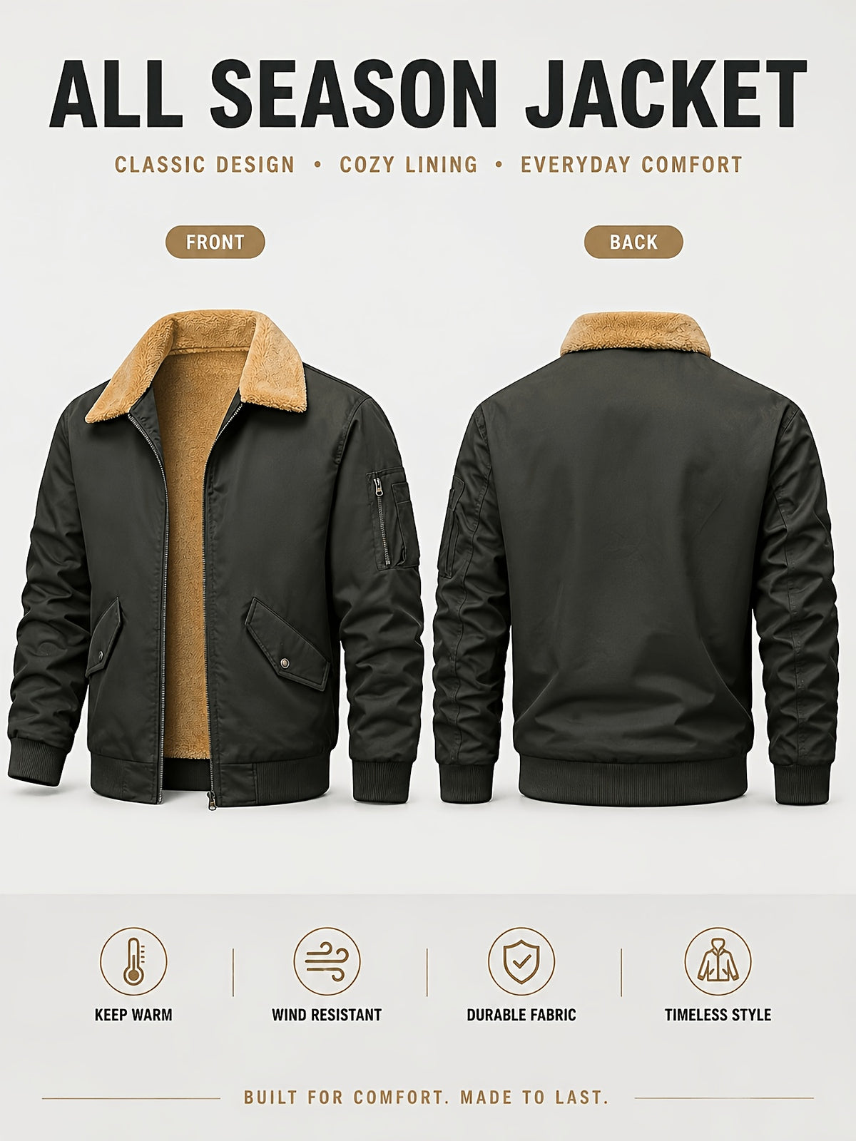 Veste pour homme, coupe-vent, noir