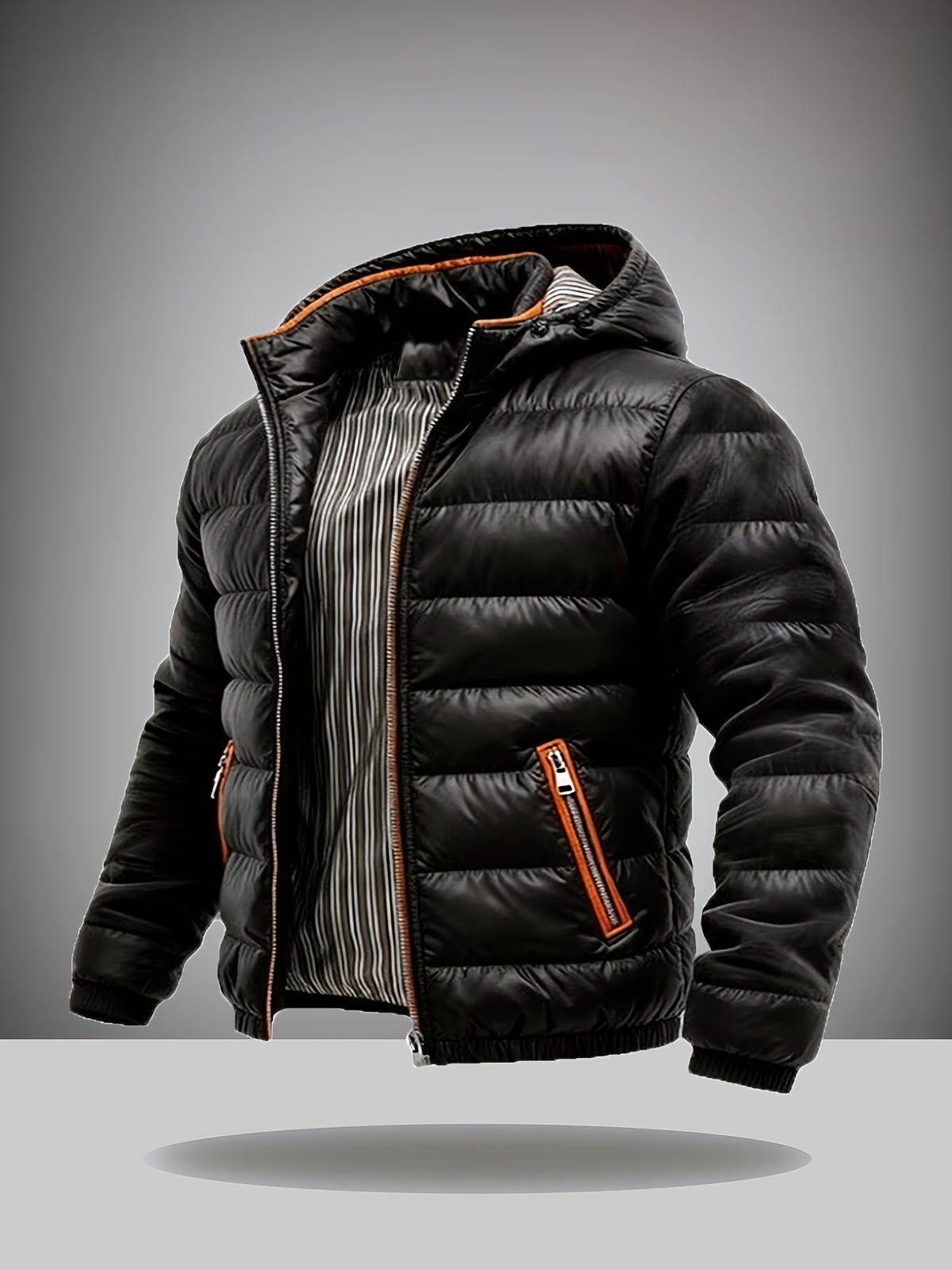 Manteau pour homme, à capuche, brun jaunâtre