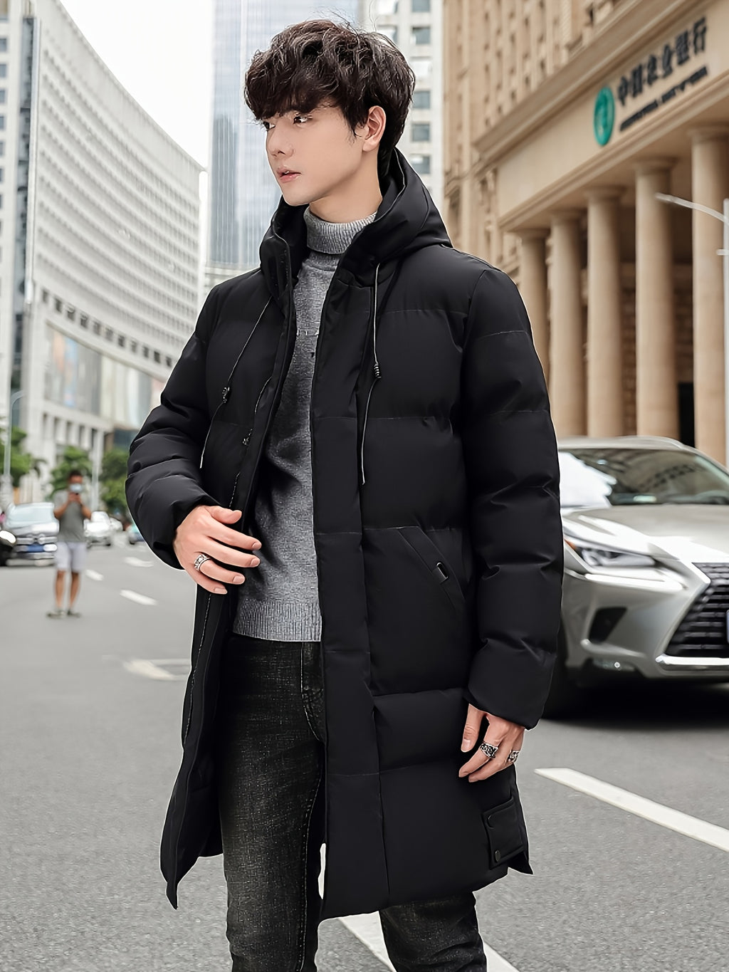 Manteau pour homme, à capuche, modele 8