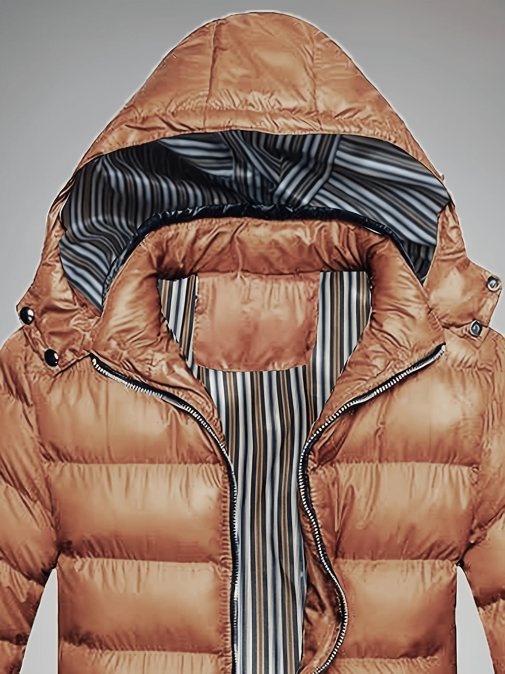 Manteau pour homme, à capuche, brun jaunâtre