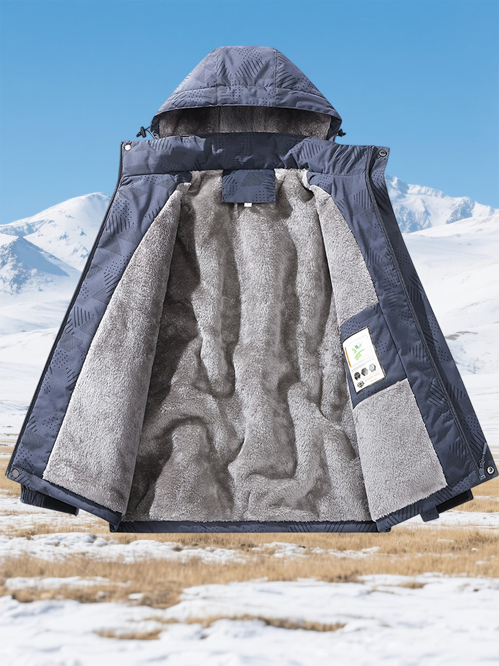 Veste pour homme, coupe-vent, à capuche, bleu
