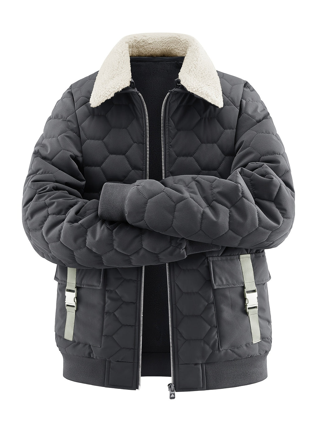 Veste matelassée pour homme, coupe-vent, à revers