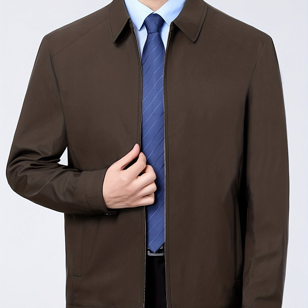 Veste, à revers, gris, coloris couleur café